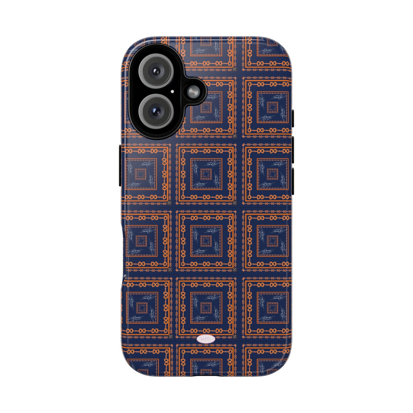 Navy & Orange Horsebit Tough Case