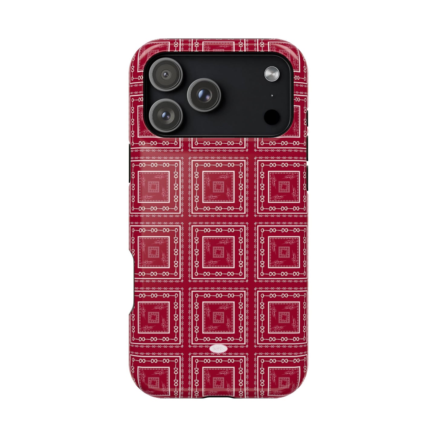 Maroon & White Horsebit MagSafe Case
