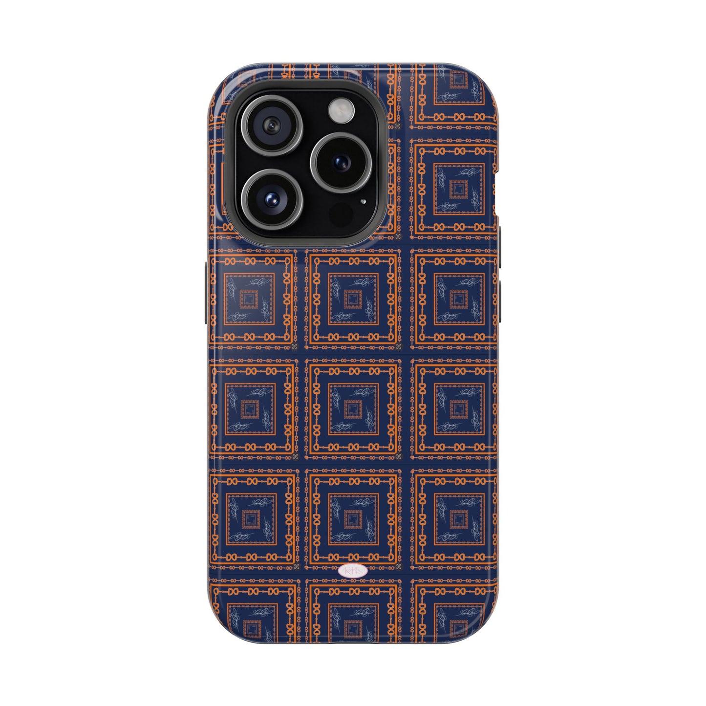 Navy & Orange Horsebit MagSafe Case