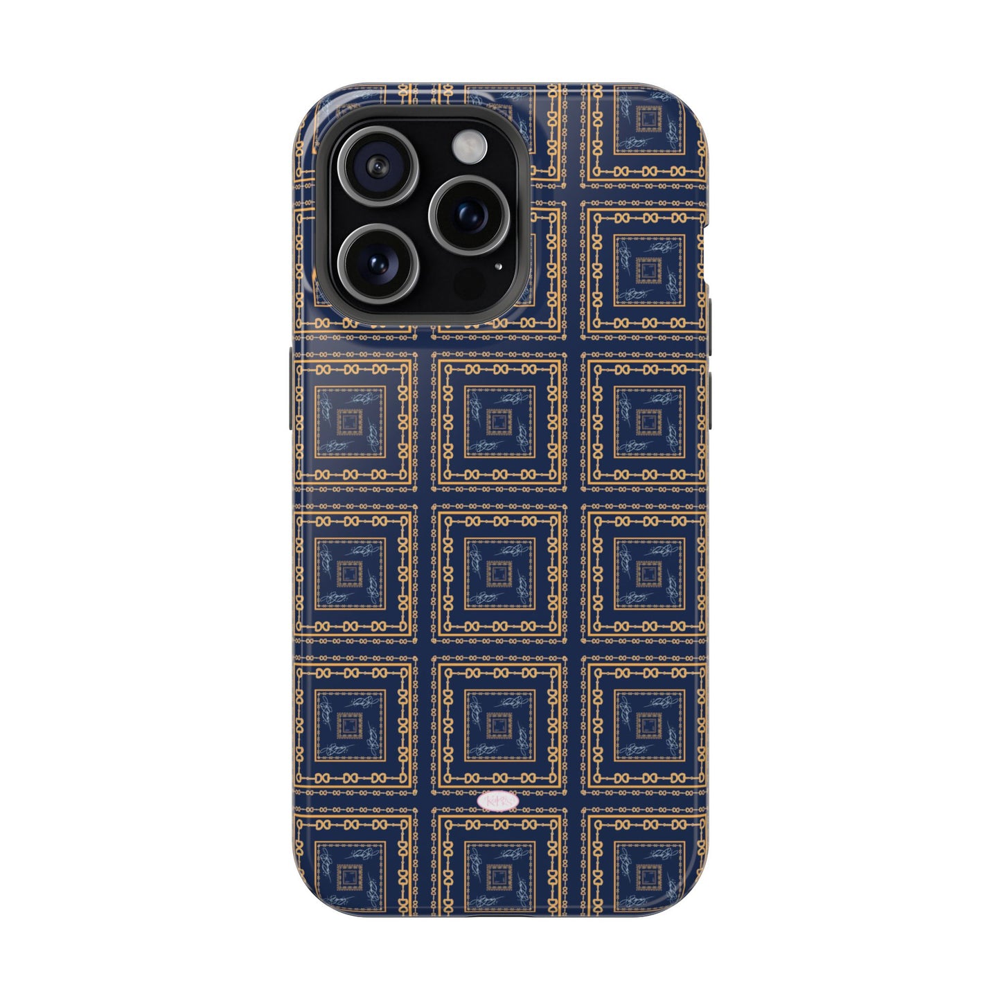 Navy & Gold Horsebit Mag Safe Case