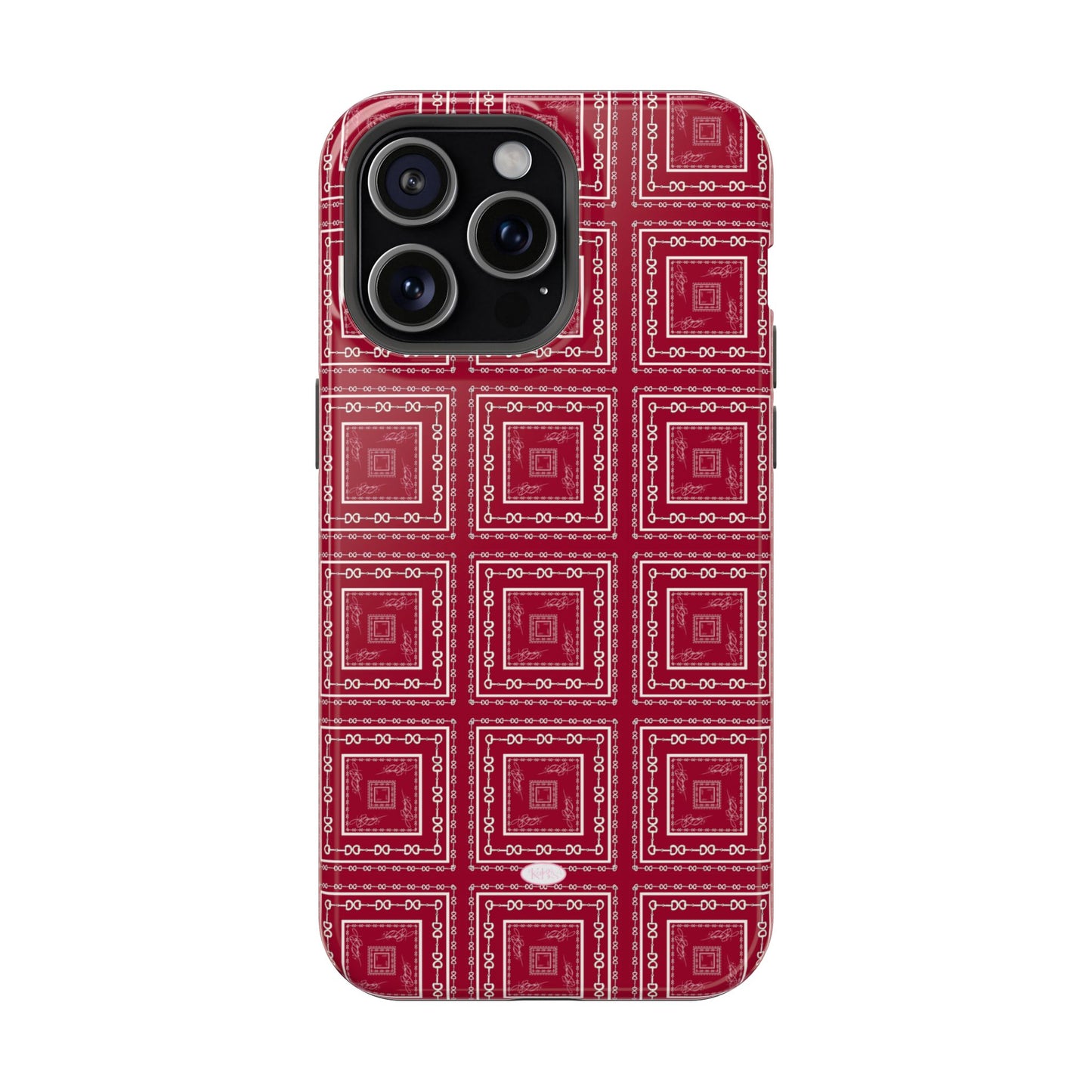 Maroon & White Horsebit MagSafe Case