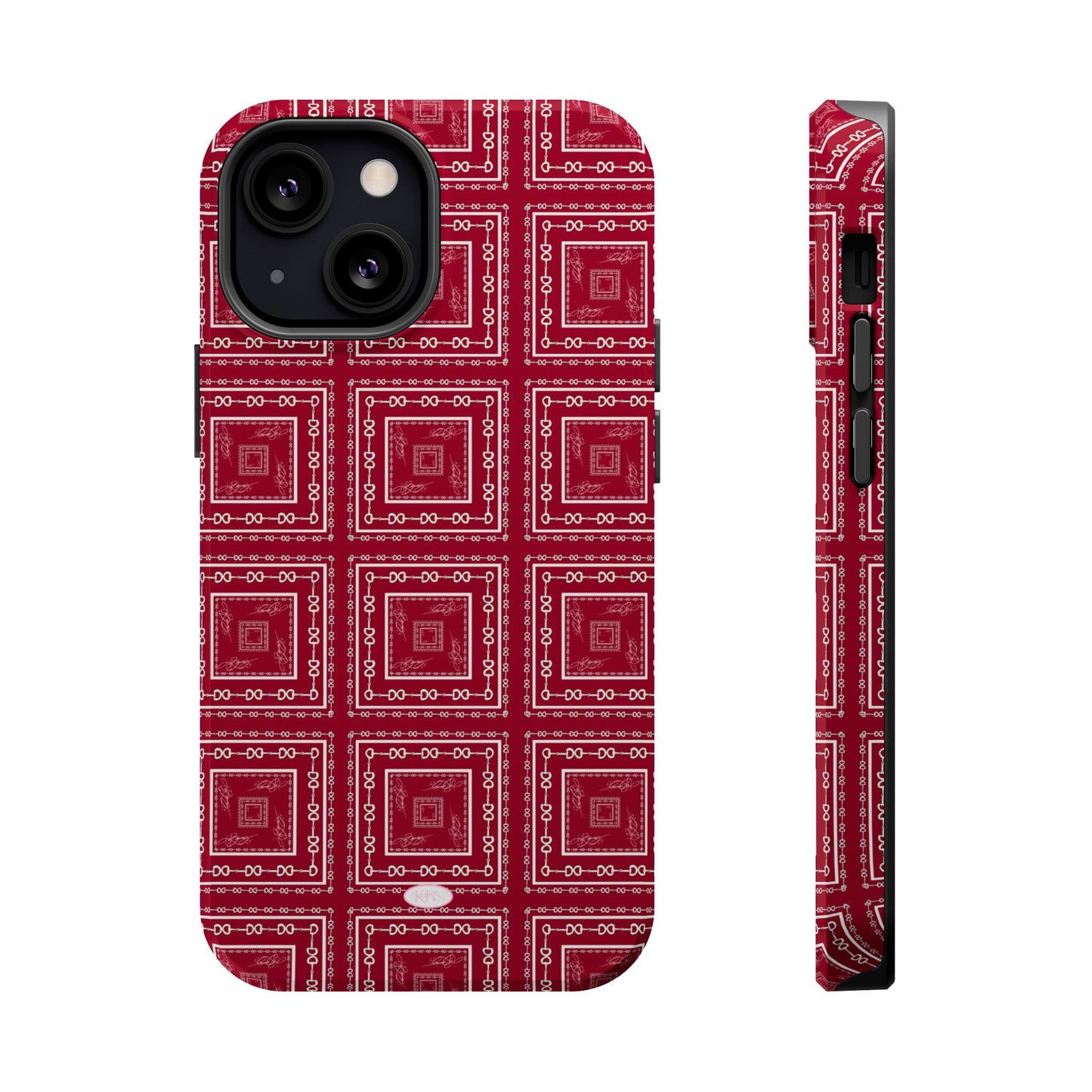 Maroon & White Horsebit MagSafe Case