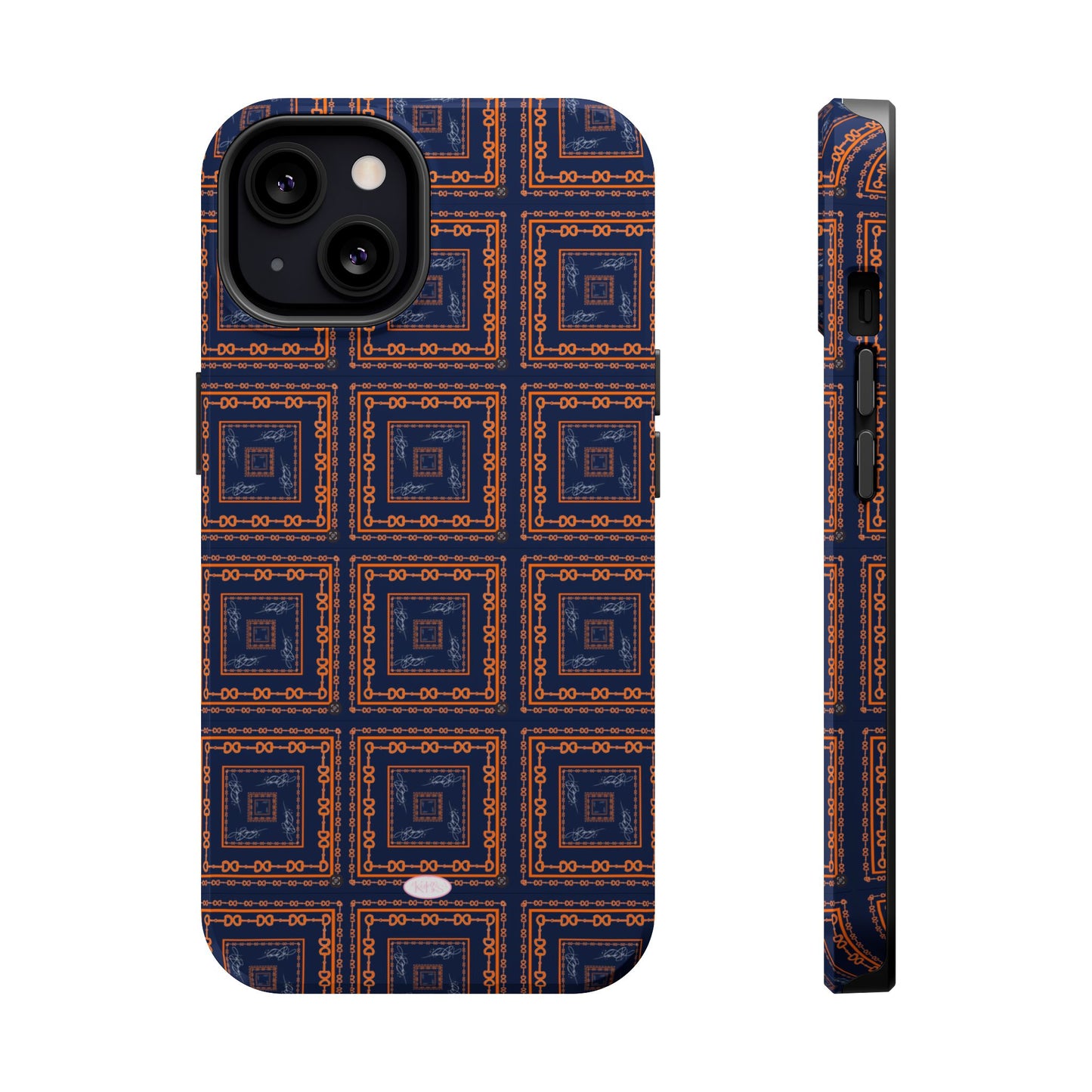 Navy & Orange Horsebit MagSafe Case