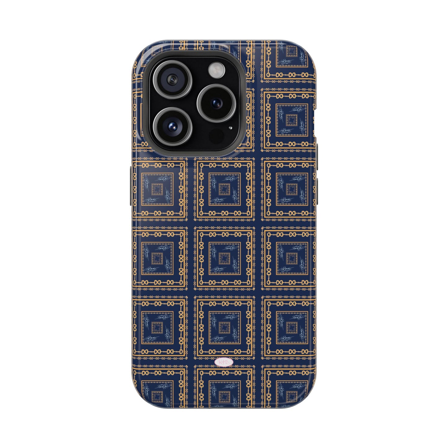 Navy & Gold Horsebit Mag Safe Case