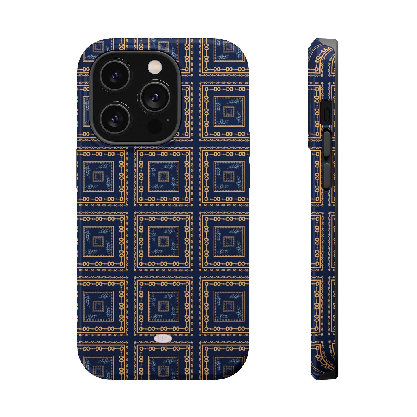 Navy & Gold Horsebit Mag Safe Case