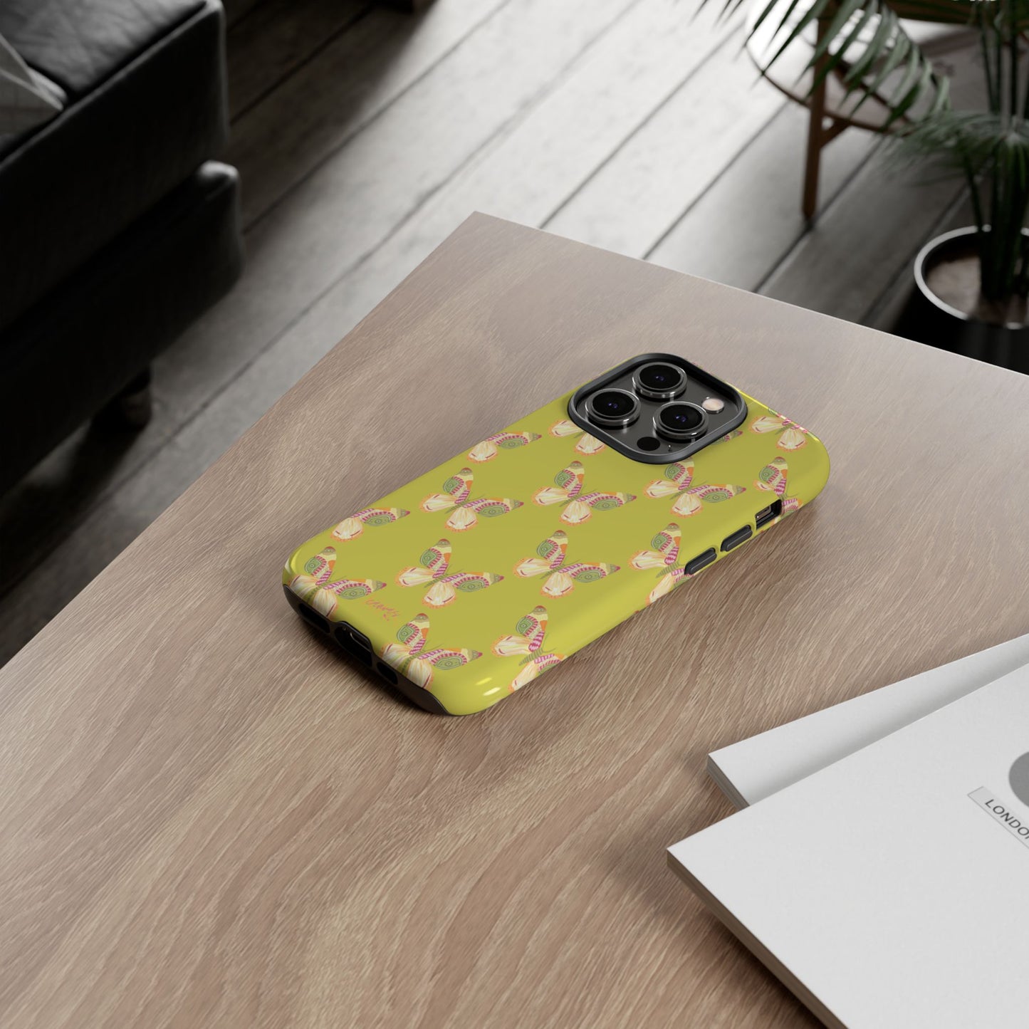 Flutter Pattern Tough Case - Green