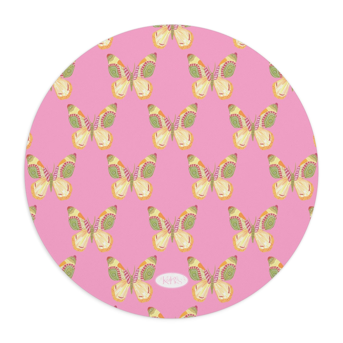 Flutter Pattern Mouse Pad - Pink