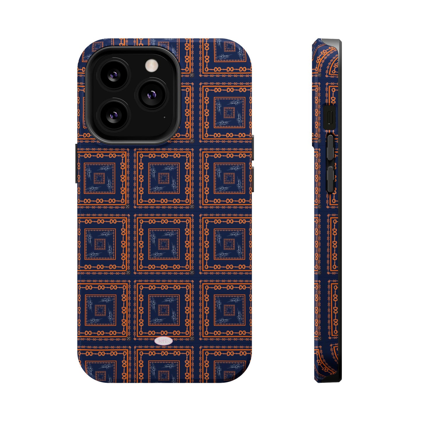 Navy & Orange Horsebit MagSafe Case