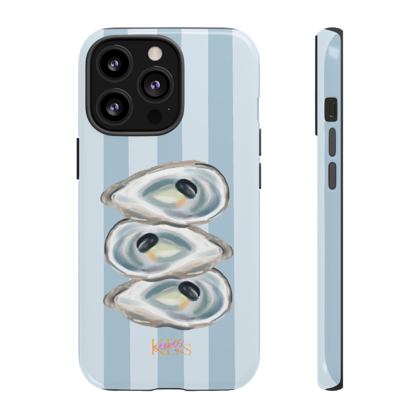 Striped Oyster Tough Case - Blue