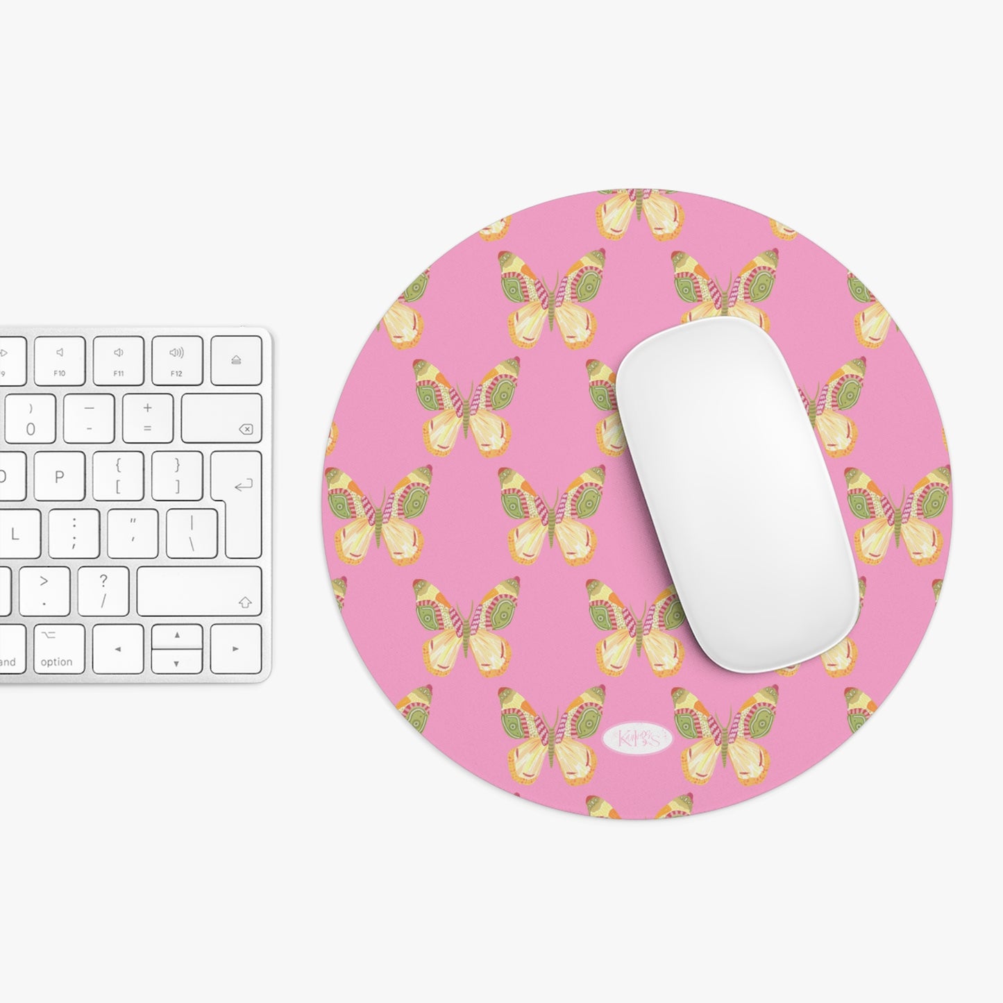 Flutter Pattern Mouse Pad - Pink