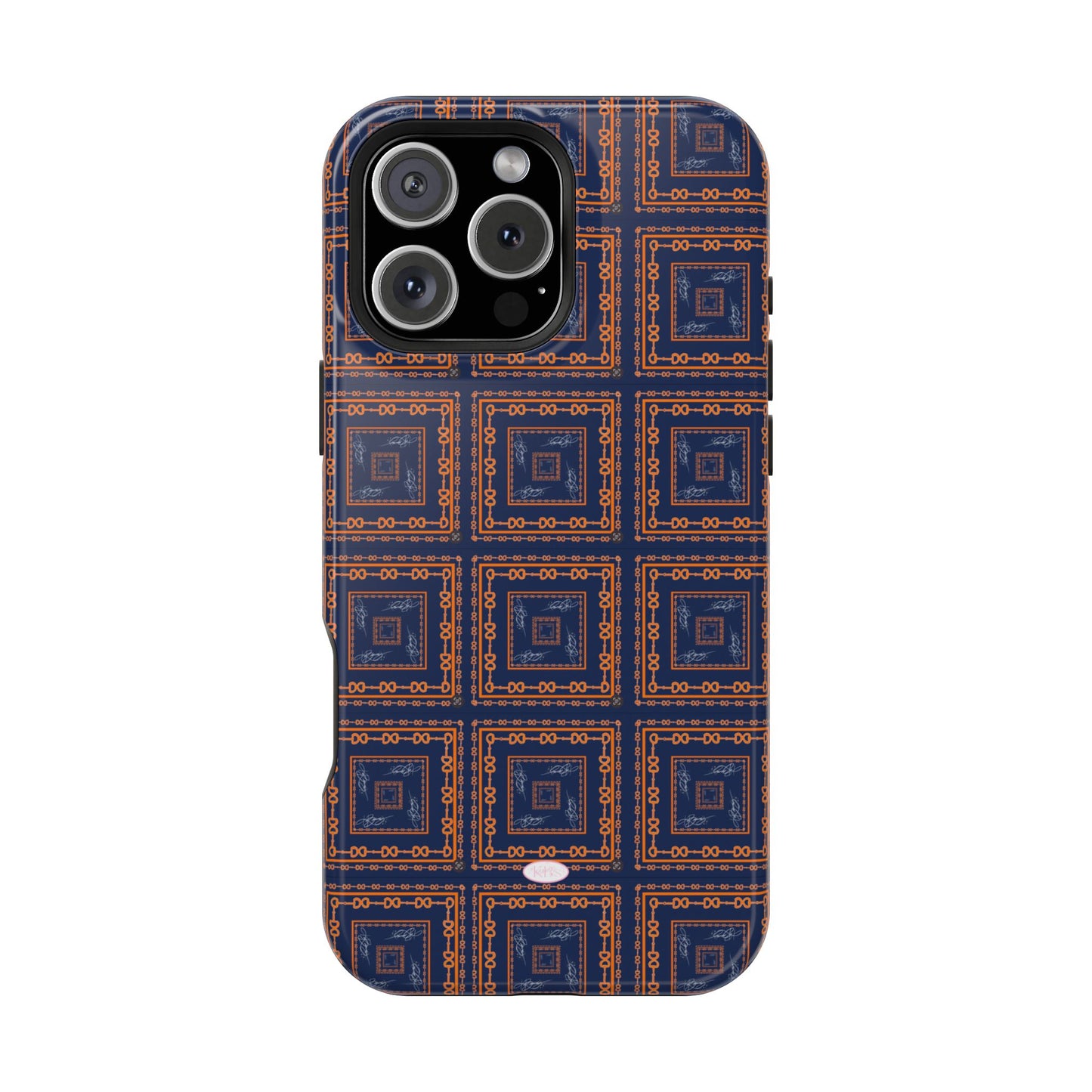 Navy & Orange Horsebit MagSafe Case