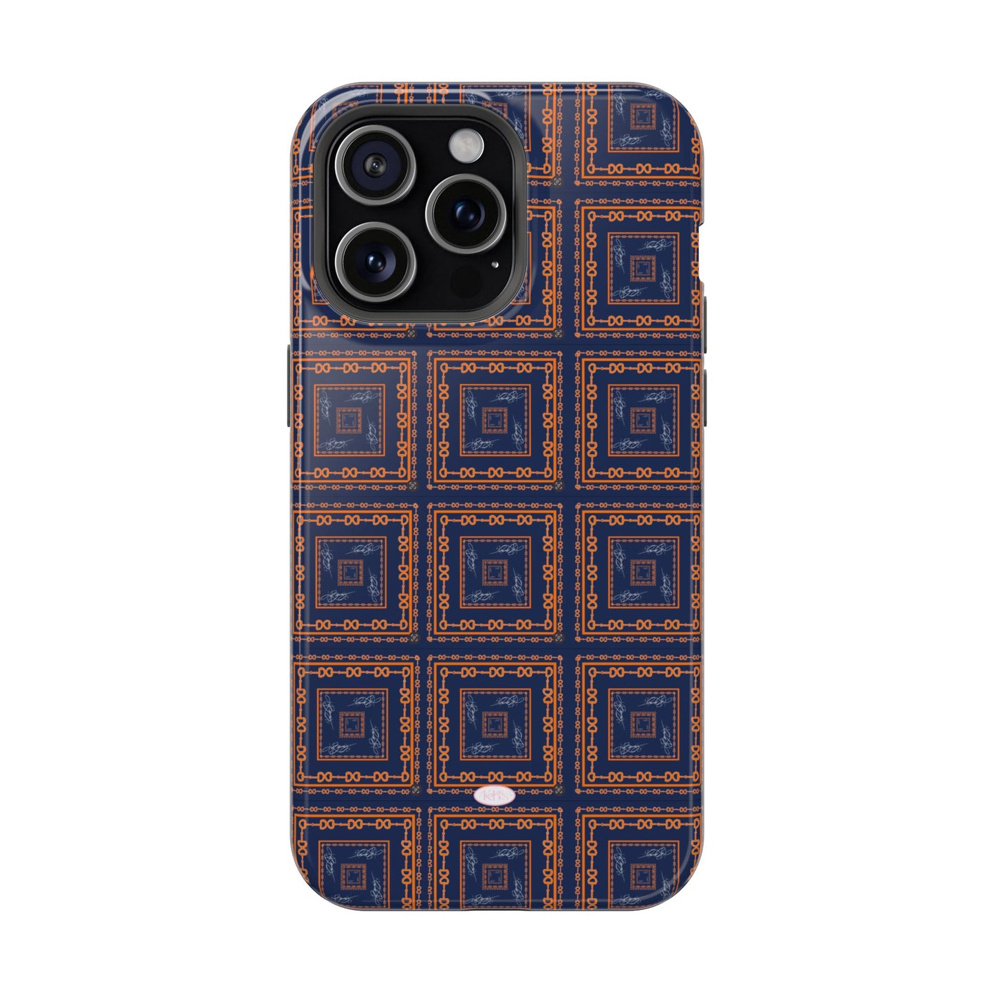 Navy & Orange Horsebit MagSafe Case