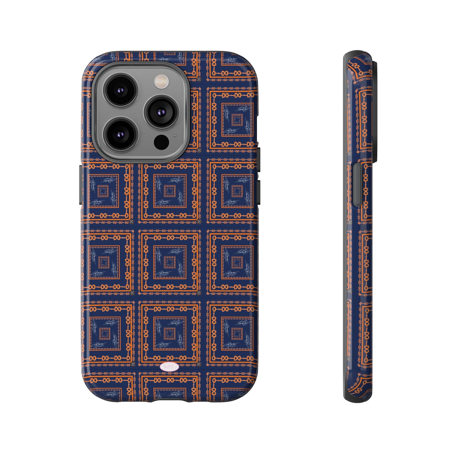 Navy & Orange Horsebit Tough Case