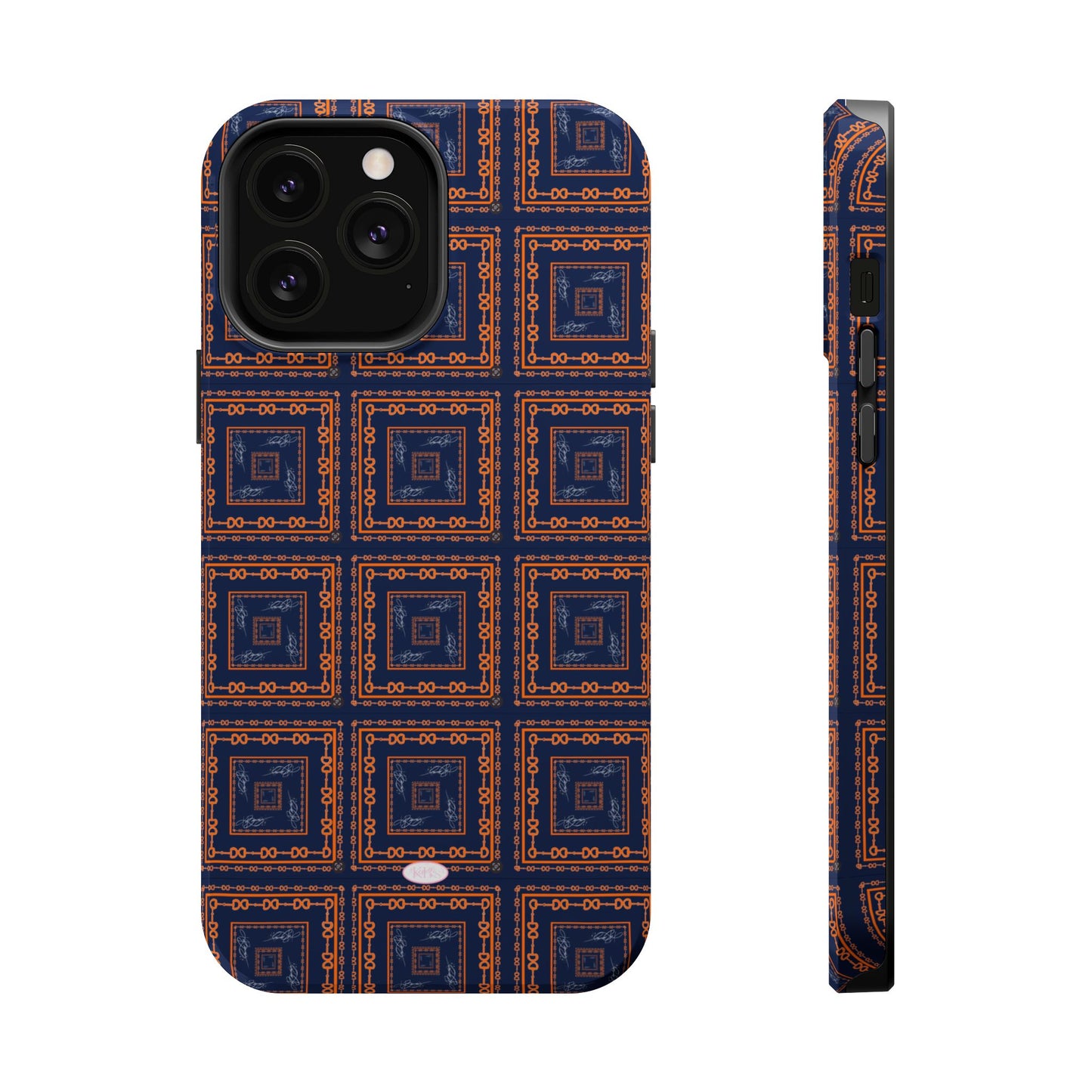 Navy & Orange Horsebit MagSafe Case