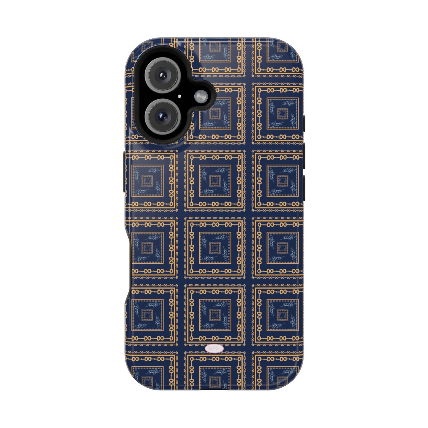 Navy & Gold Horsebit Mag Safe Case