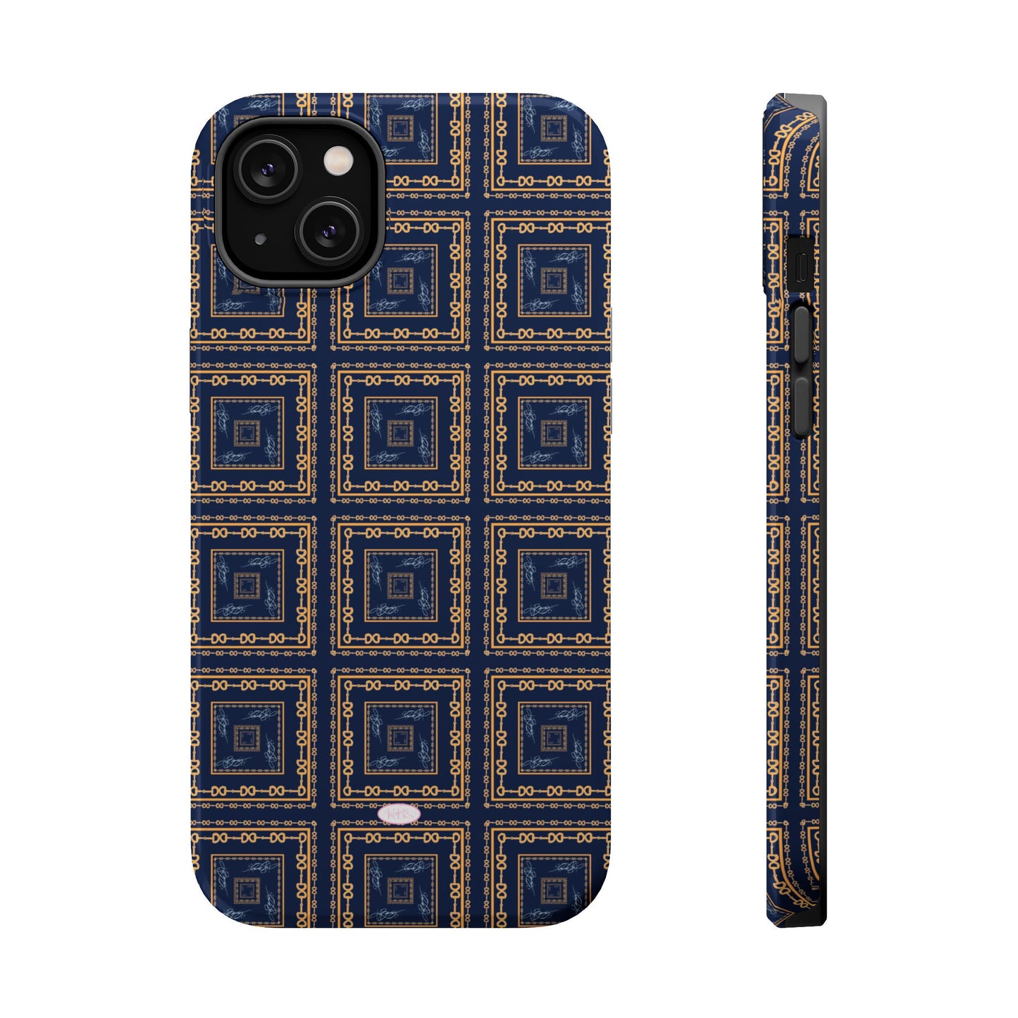 Navy & Gold Horsebit Mag Safe Case