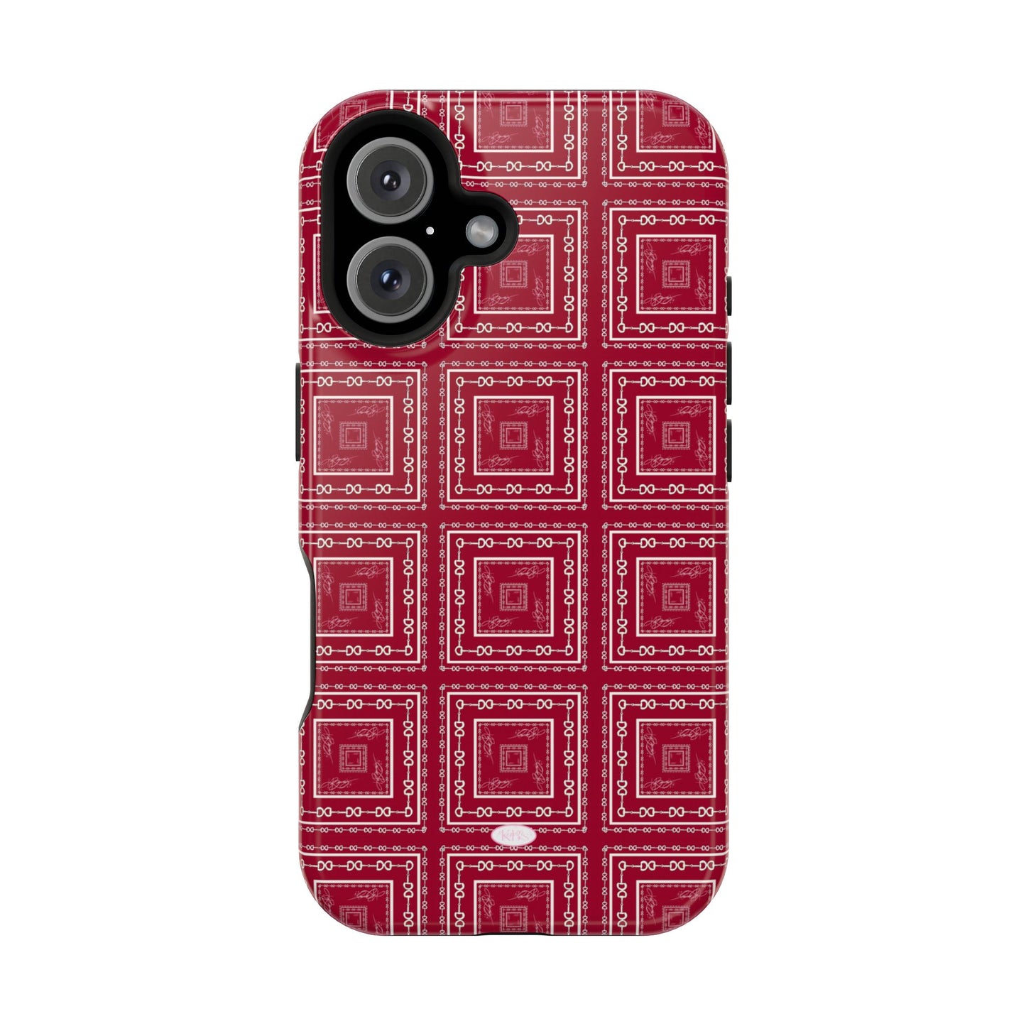 Maroon & White Horsebit MagSafe Case