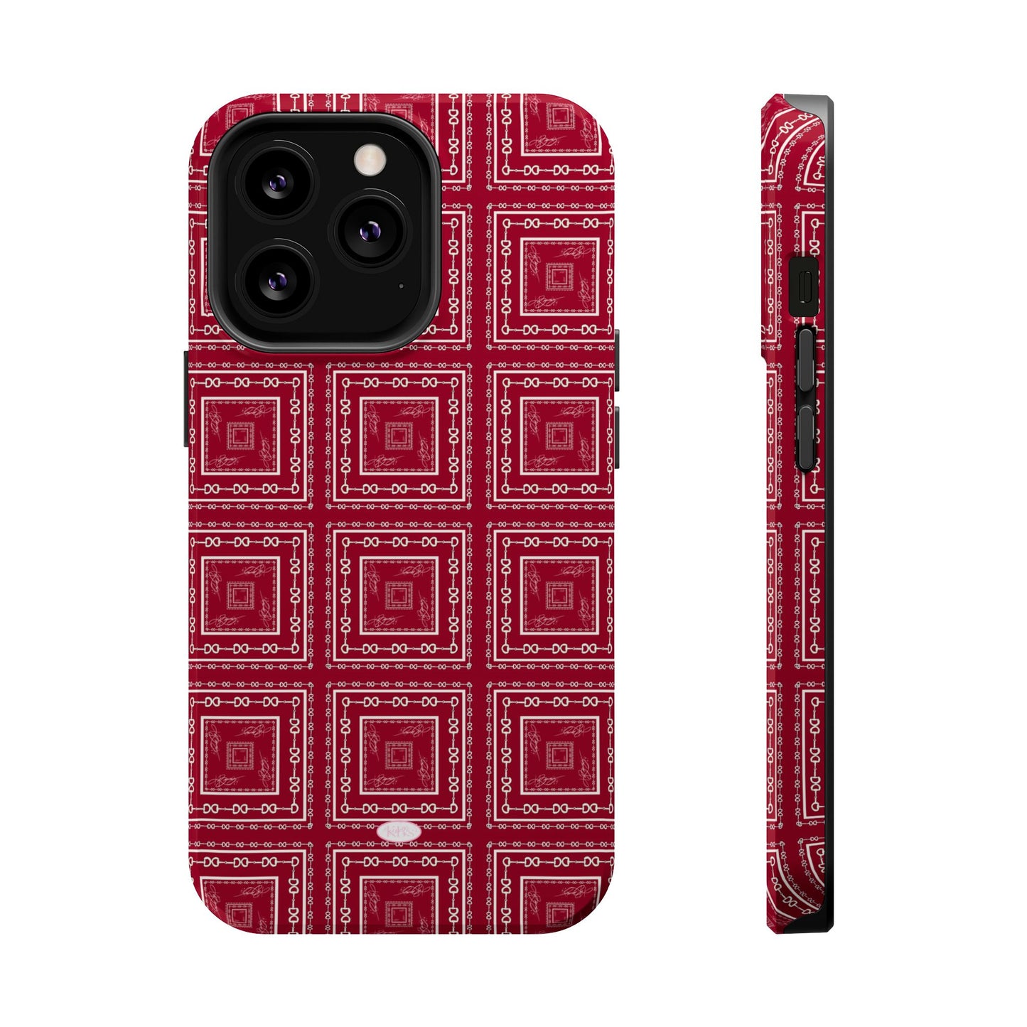 Maroon & White Horsebit MagSafe Case