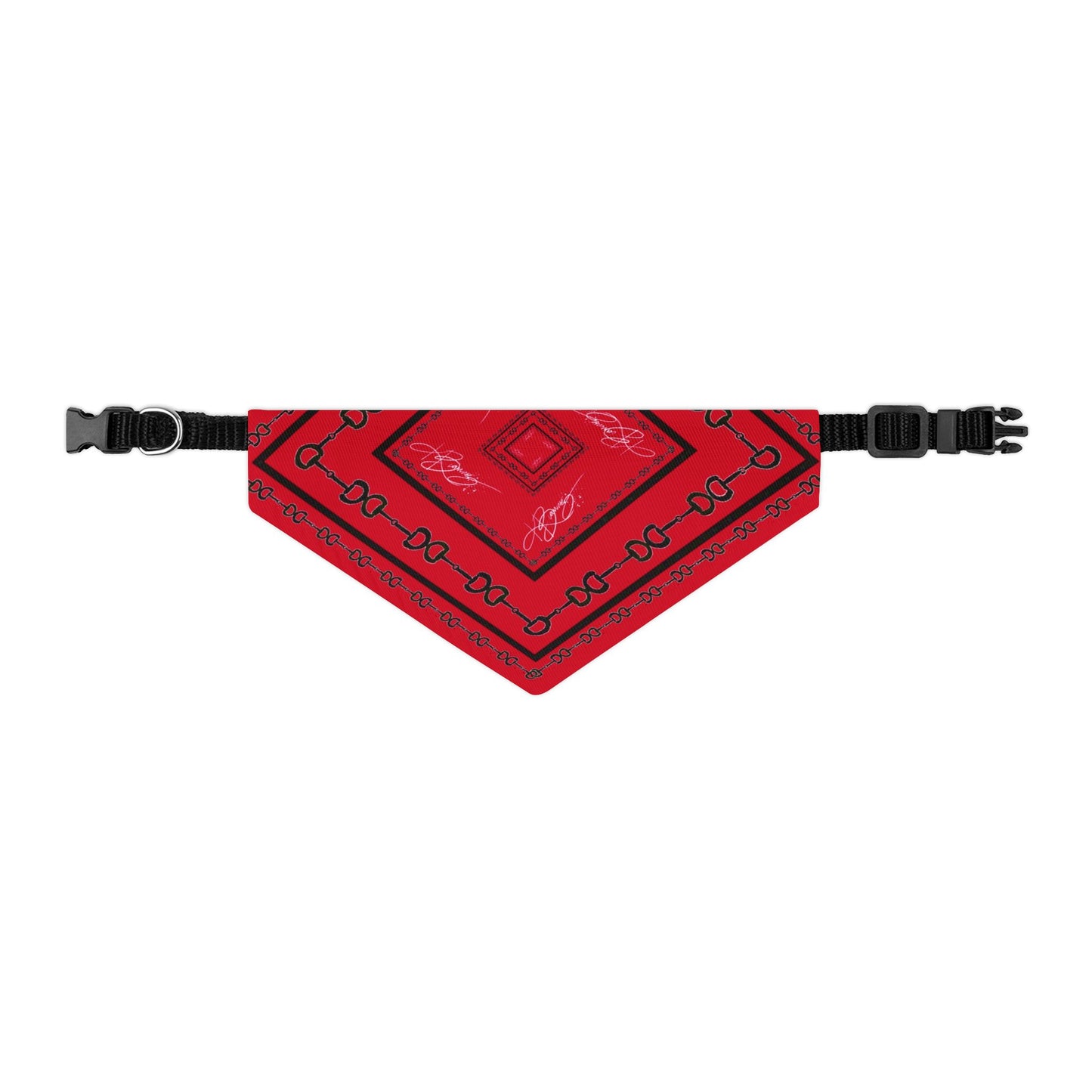 Red & Black Horsebit Dog Scarf
