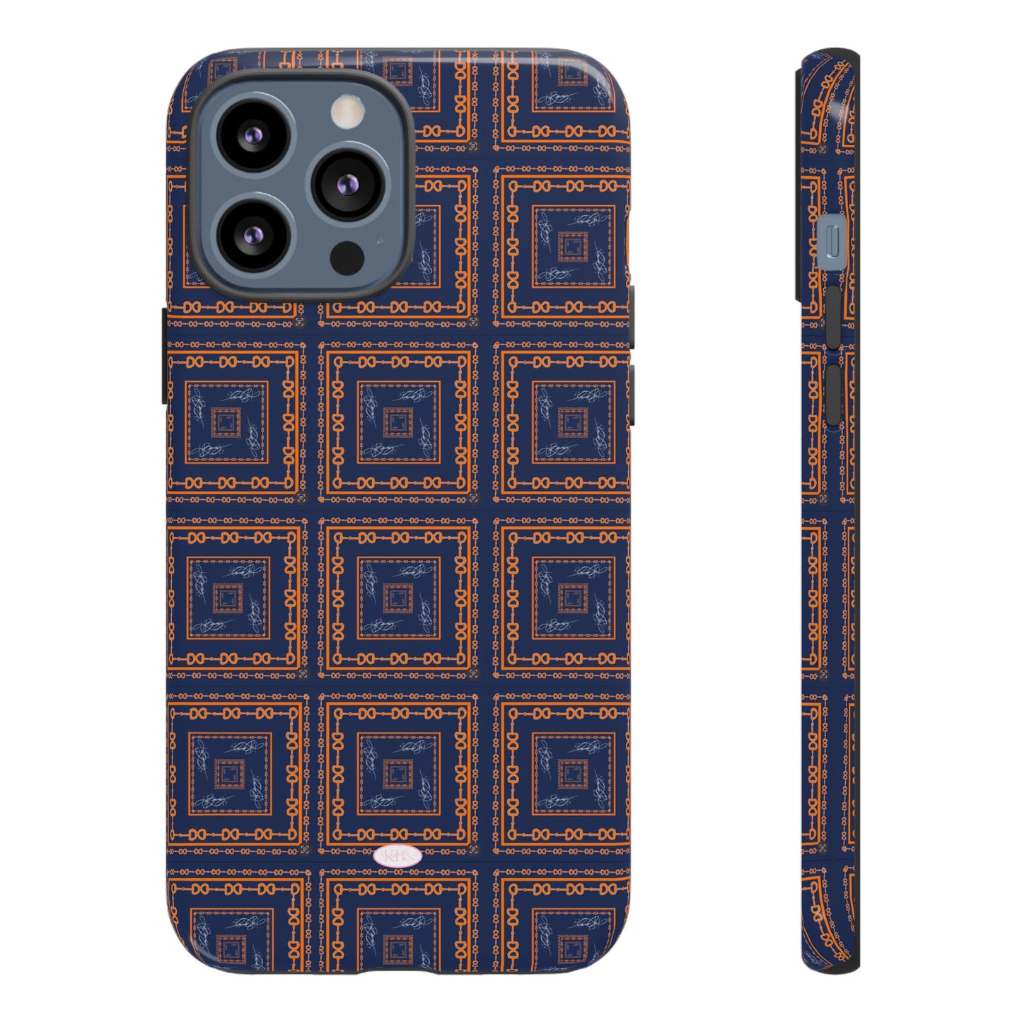 Navy & Orange Horsebit Tough Case