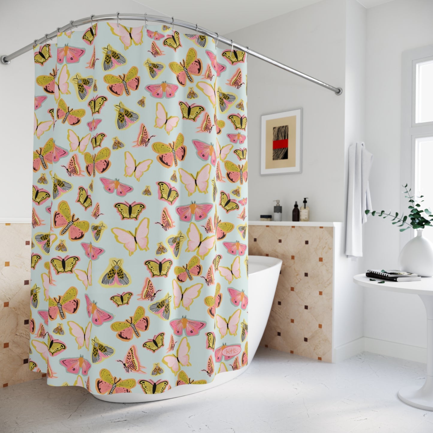 Butterfly Muse Shower Curtain - Blue