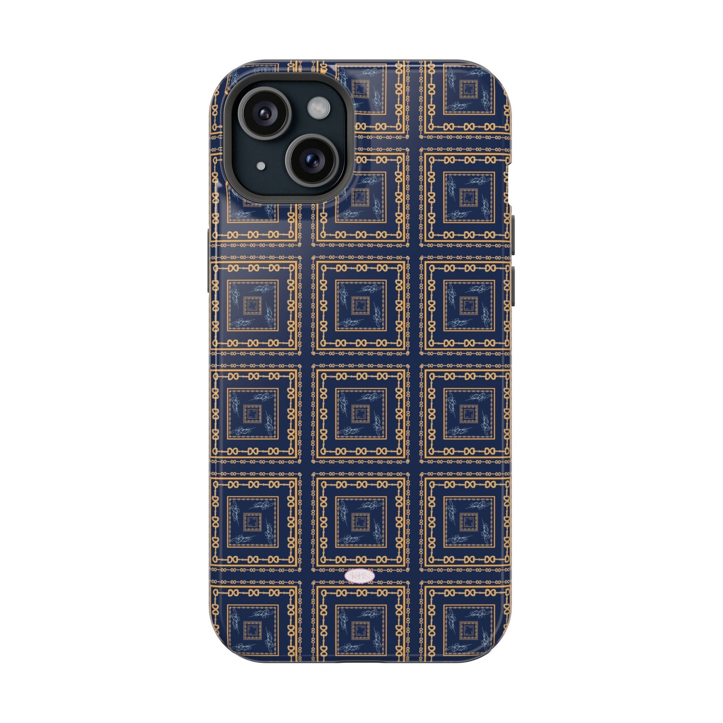 Navy & Gold Horsebit Mag Safe Case