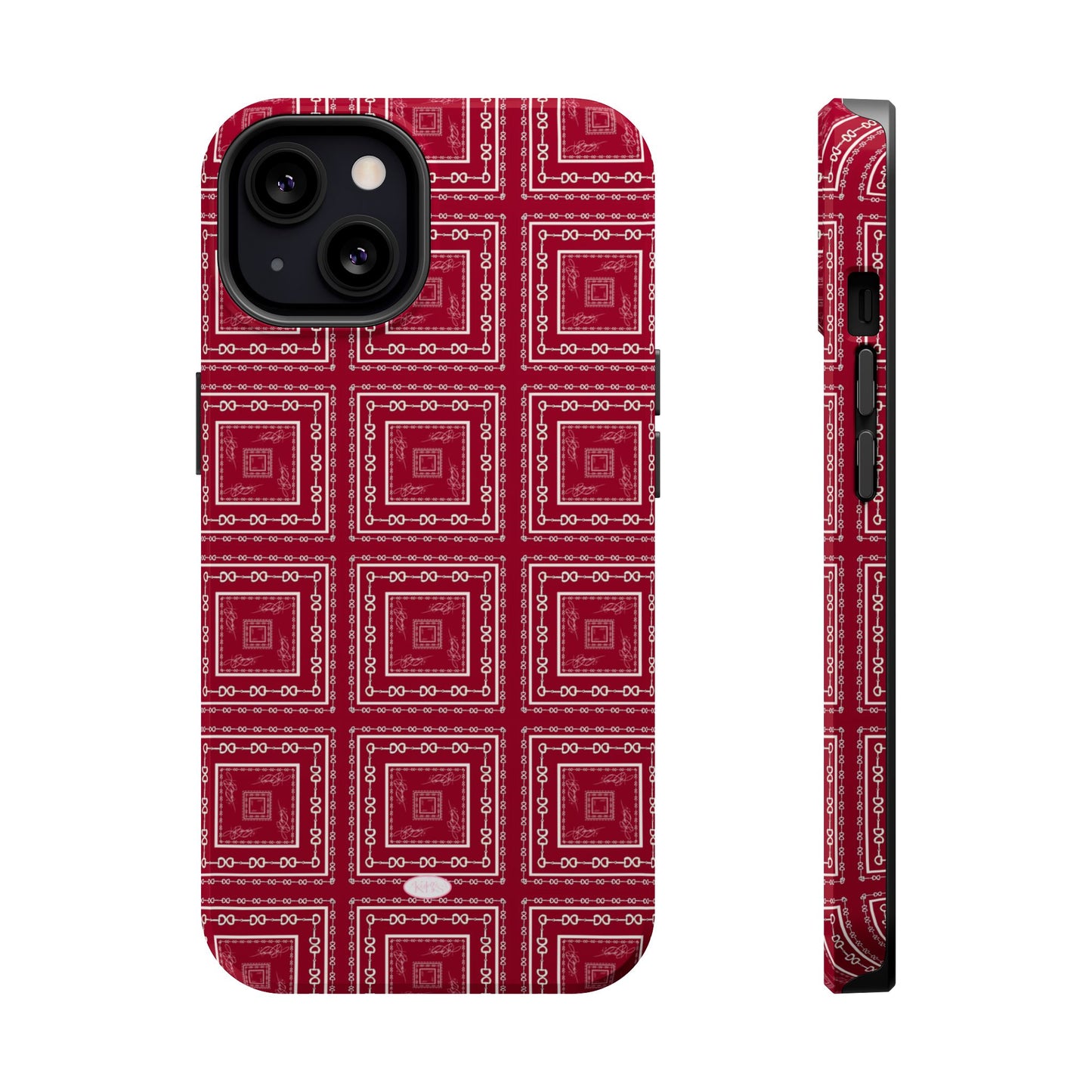 Maroon & White Horsebit MagSafe Case