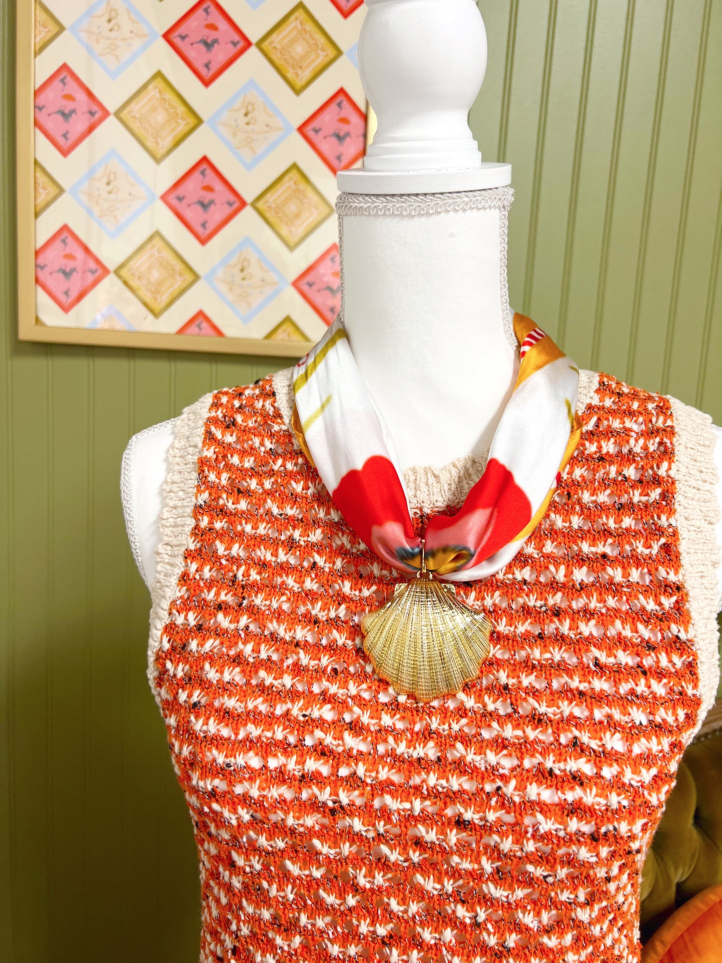 Calico Shell Scarf Charm