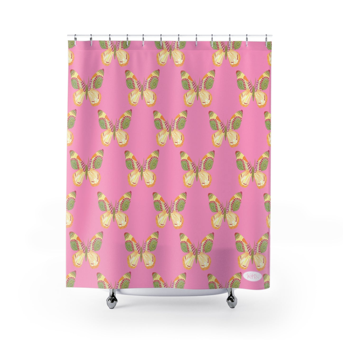 Flutter Pattern Shower Curtain - Pink
