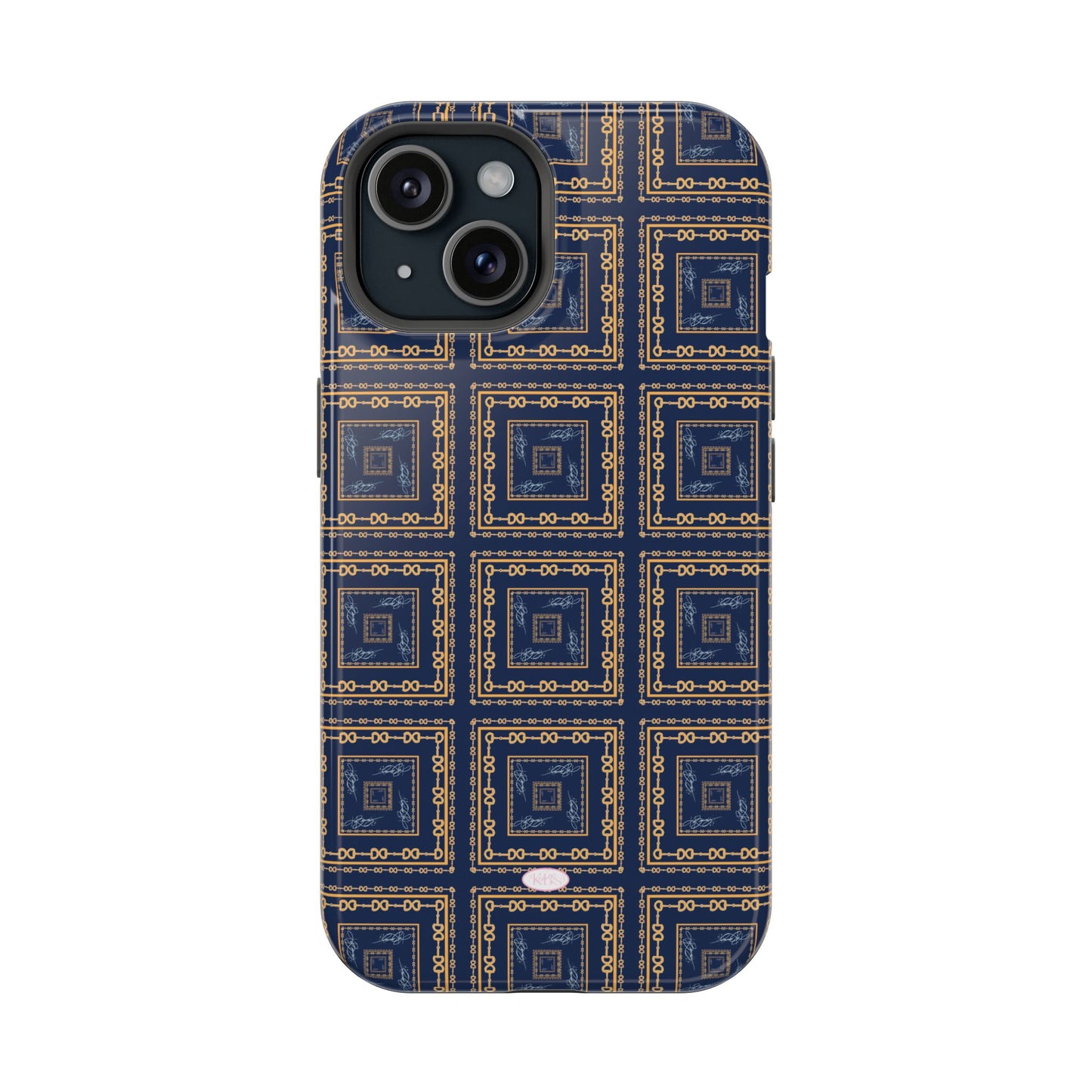 Navy & Gold Horsebit Mag Safe Case