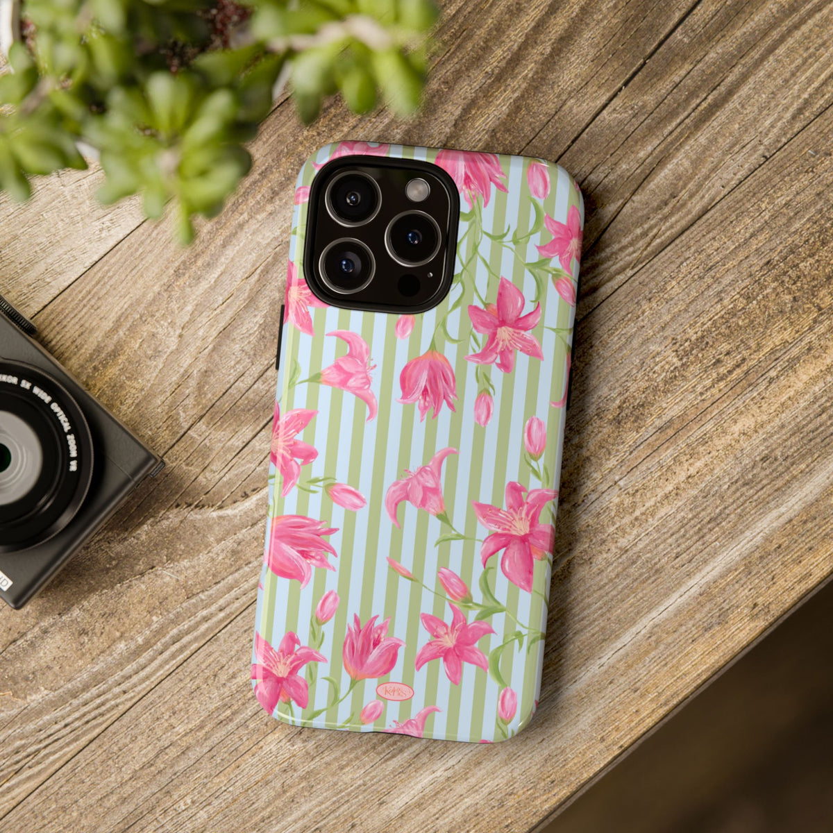 Azalea Stripe Tough Case for iPhone - Blue & Green