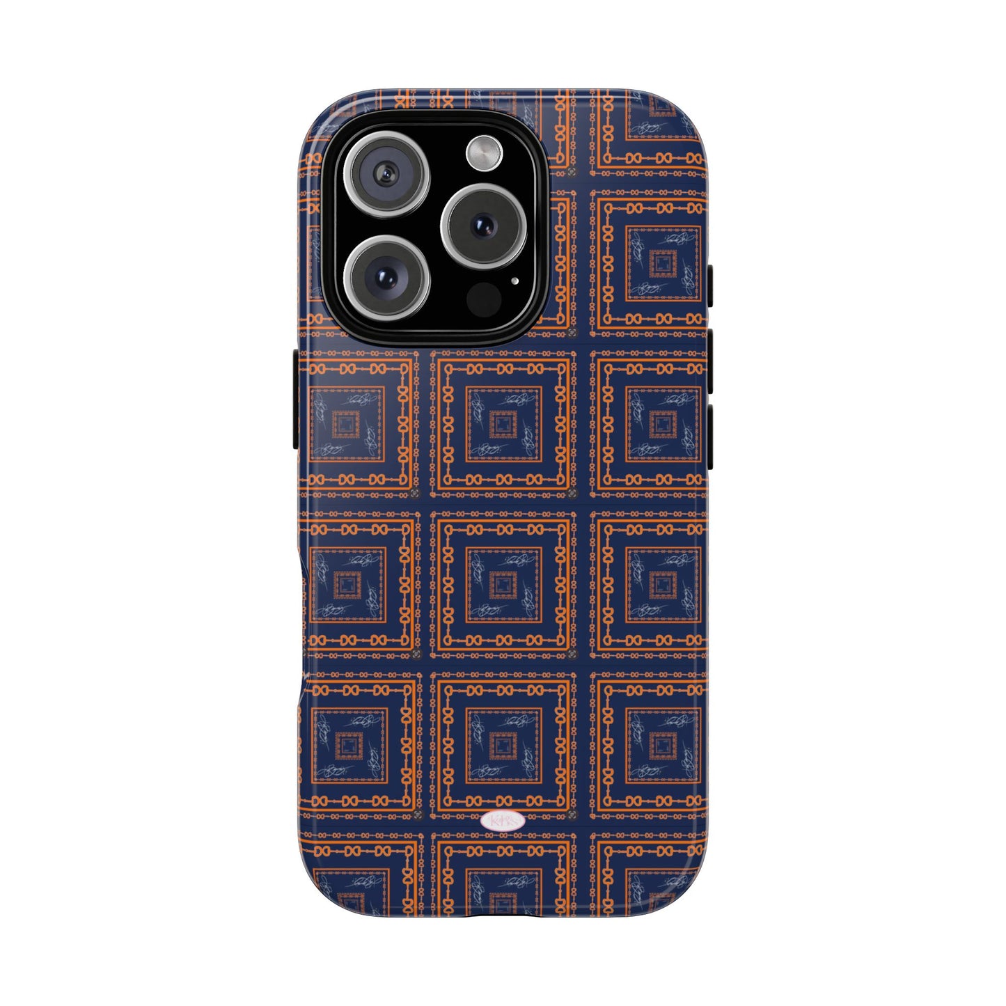 Navy & Orange Horsebit Tough Case