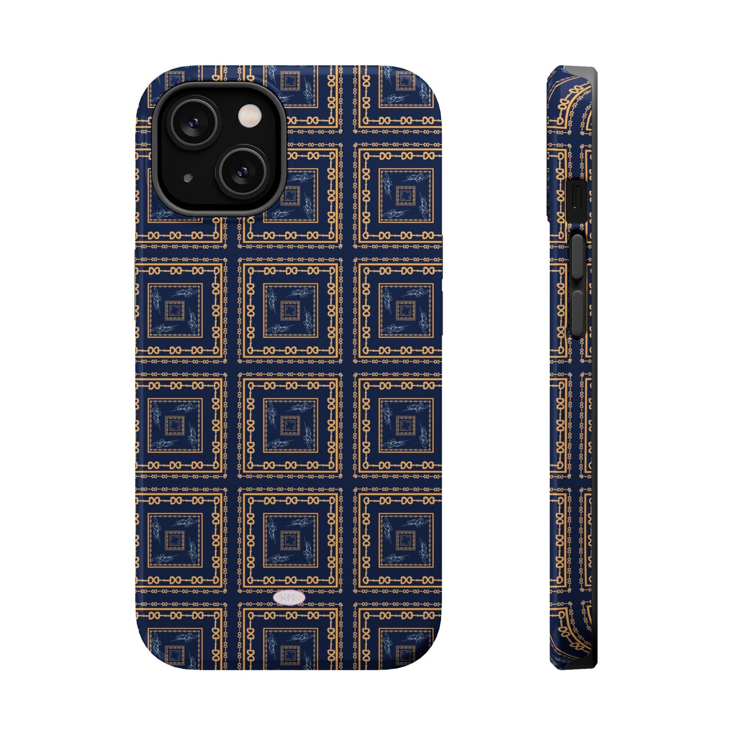 Navy & Gold Horsebit Mag Safe Case
