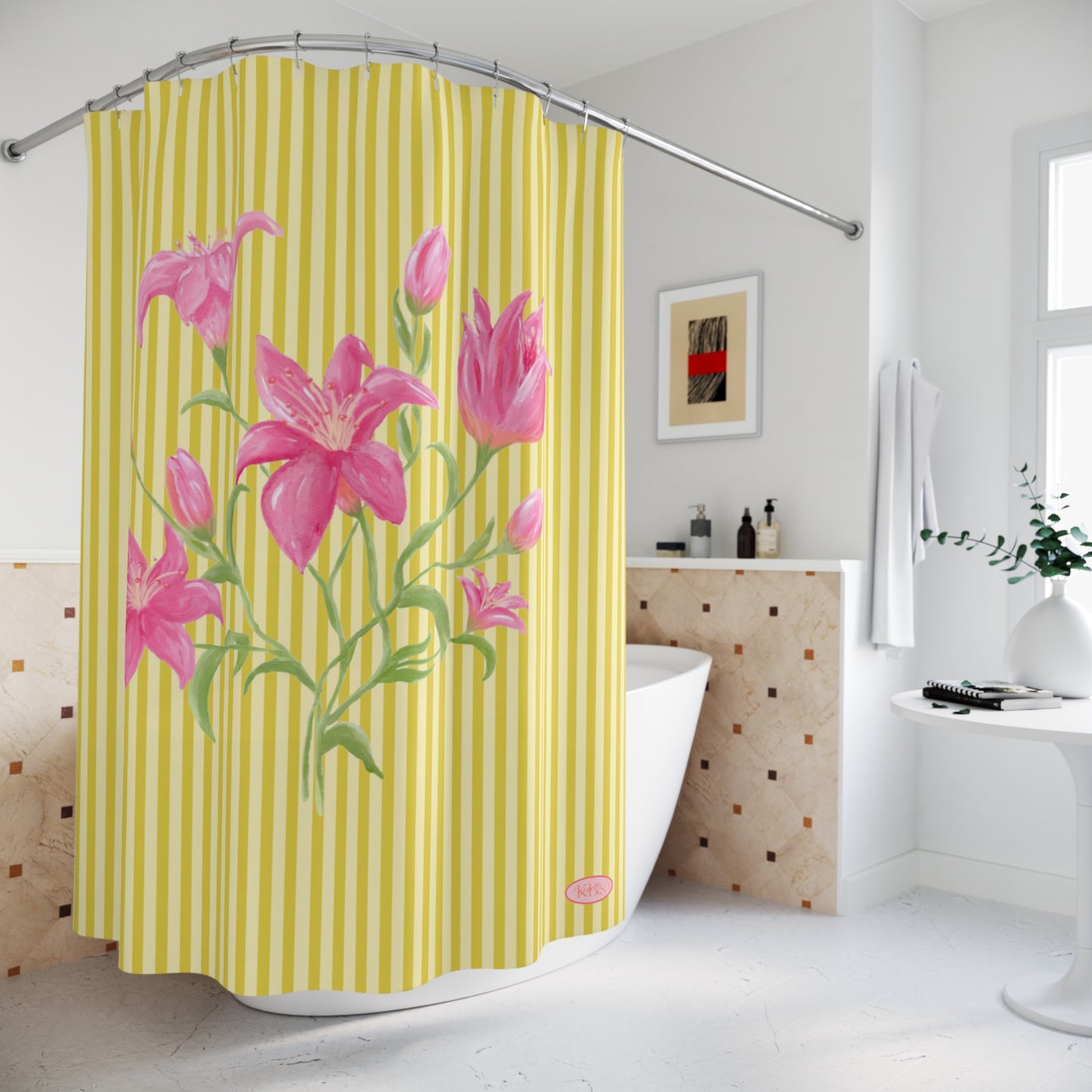 Lily Bloom Shower Curtain - Yellow
