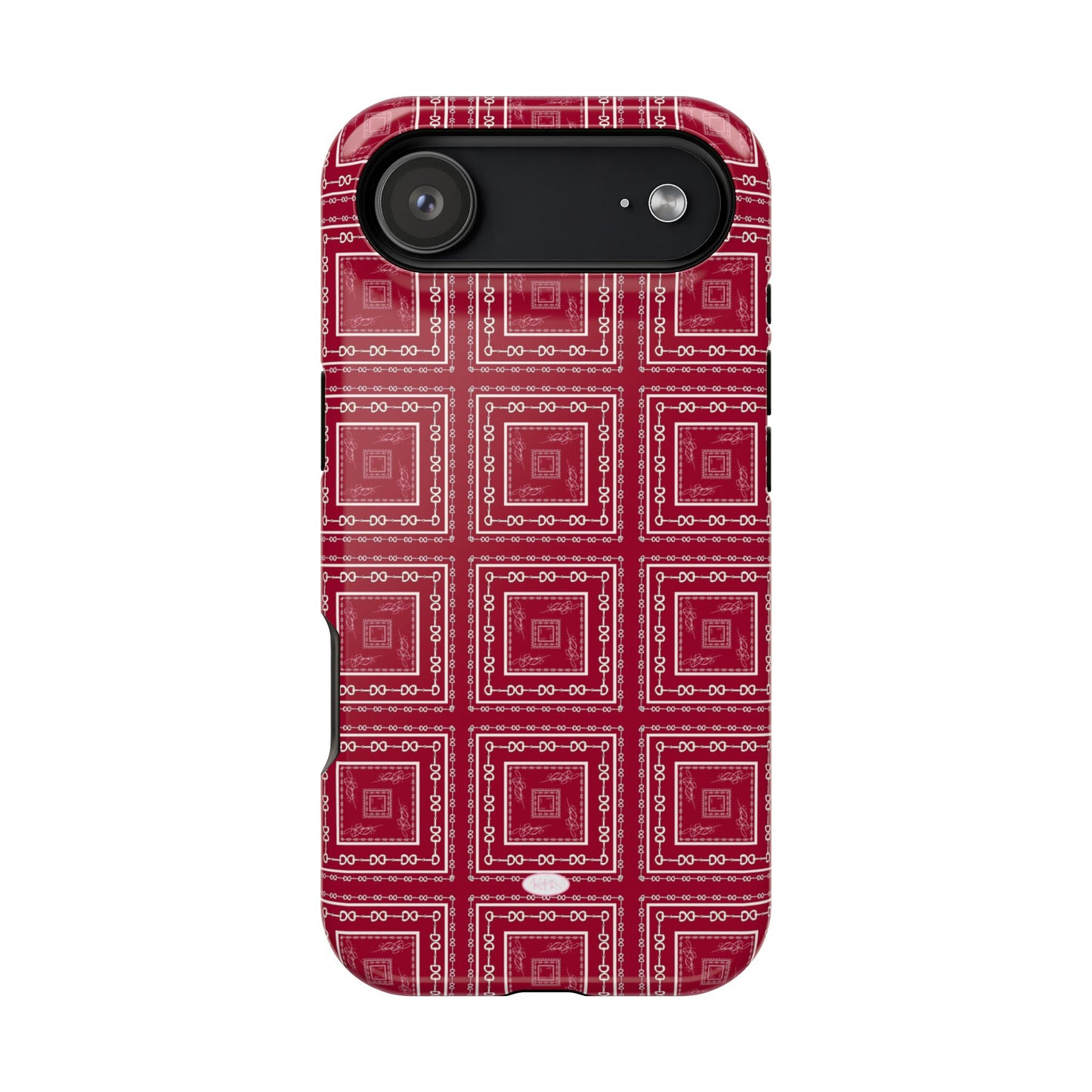 Maroon & White Horsebit MagSafe Case