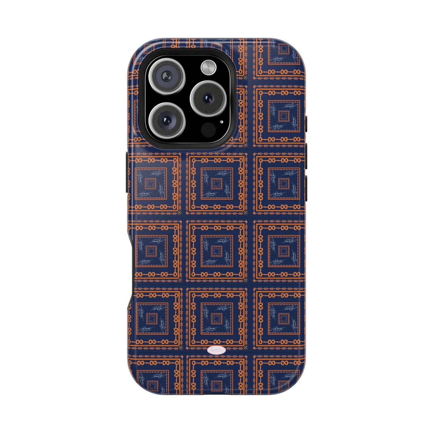 Navy & Orange Horsebit MagSafe Case