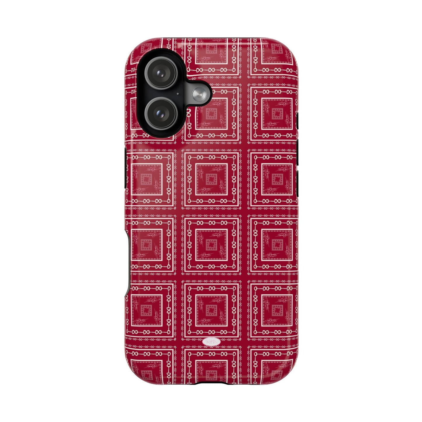 Maroon & White Horsebit MagSafe Case