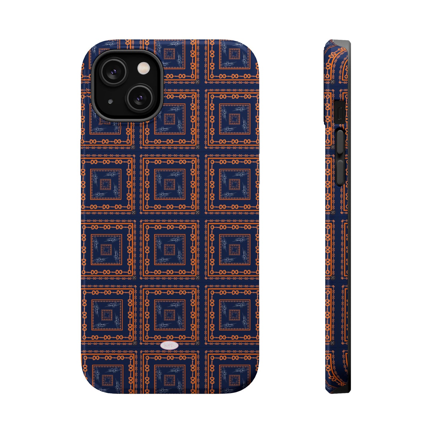 Navy & Orange Horsebit MagSafe Case