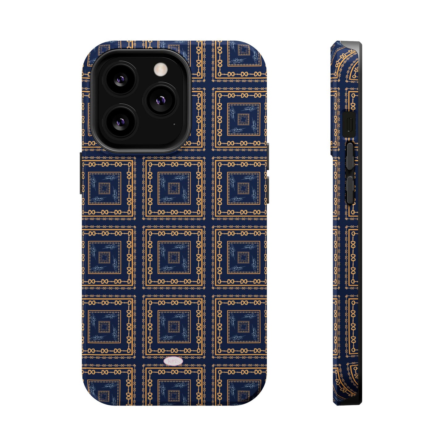 Navy & Gold Horsebit Mag Safe Case
