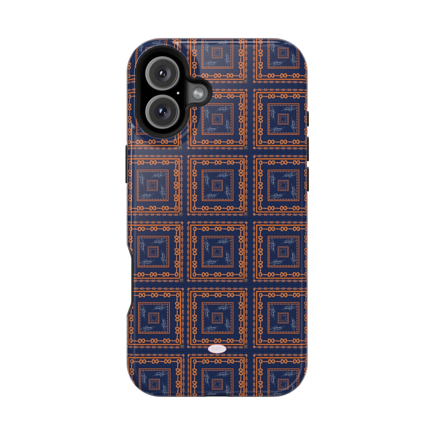 Navy & Orange Horsebit MagSafe Case