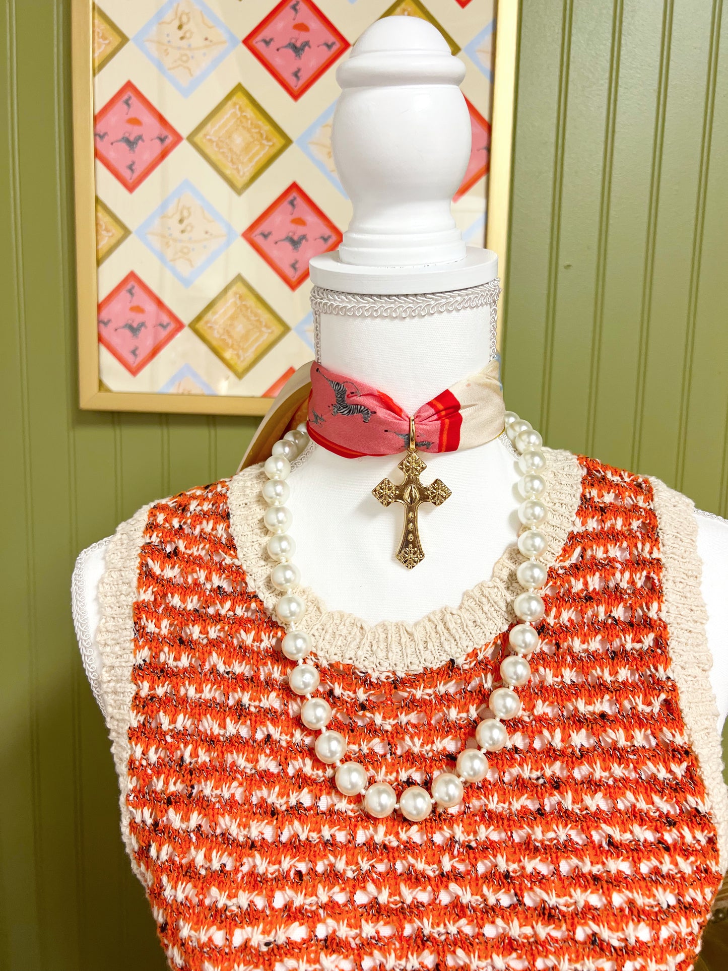 Cross Pendant Scarf Charm