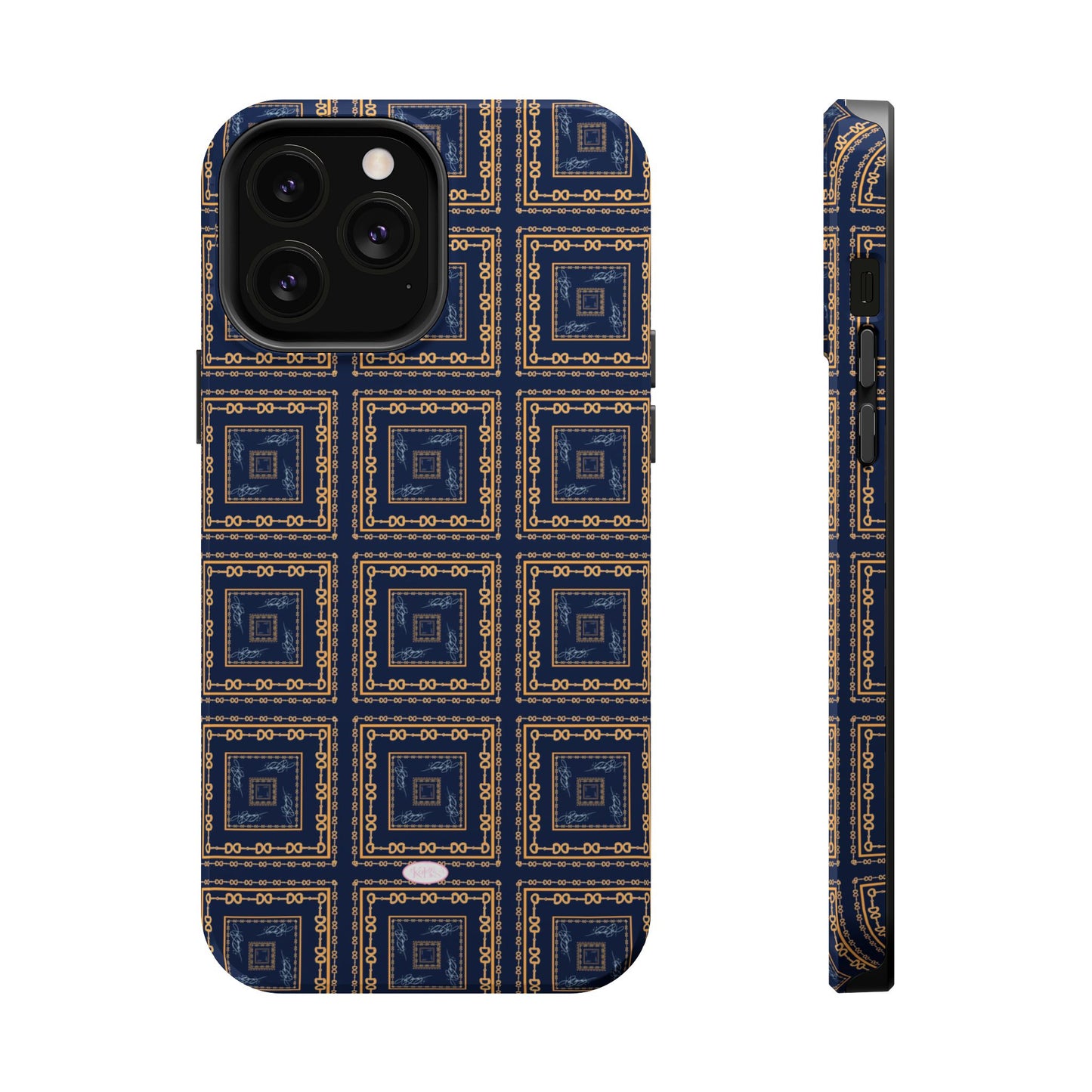 Navy & Gold Horsebit Mag Safe Case
