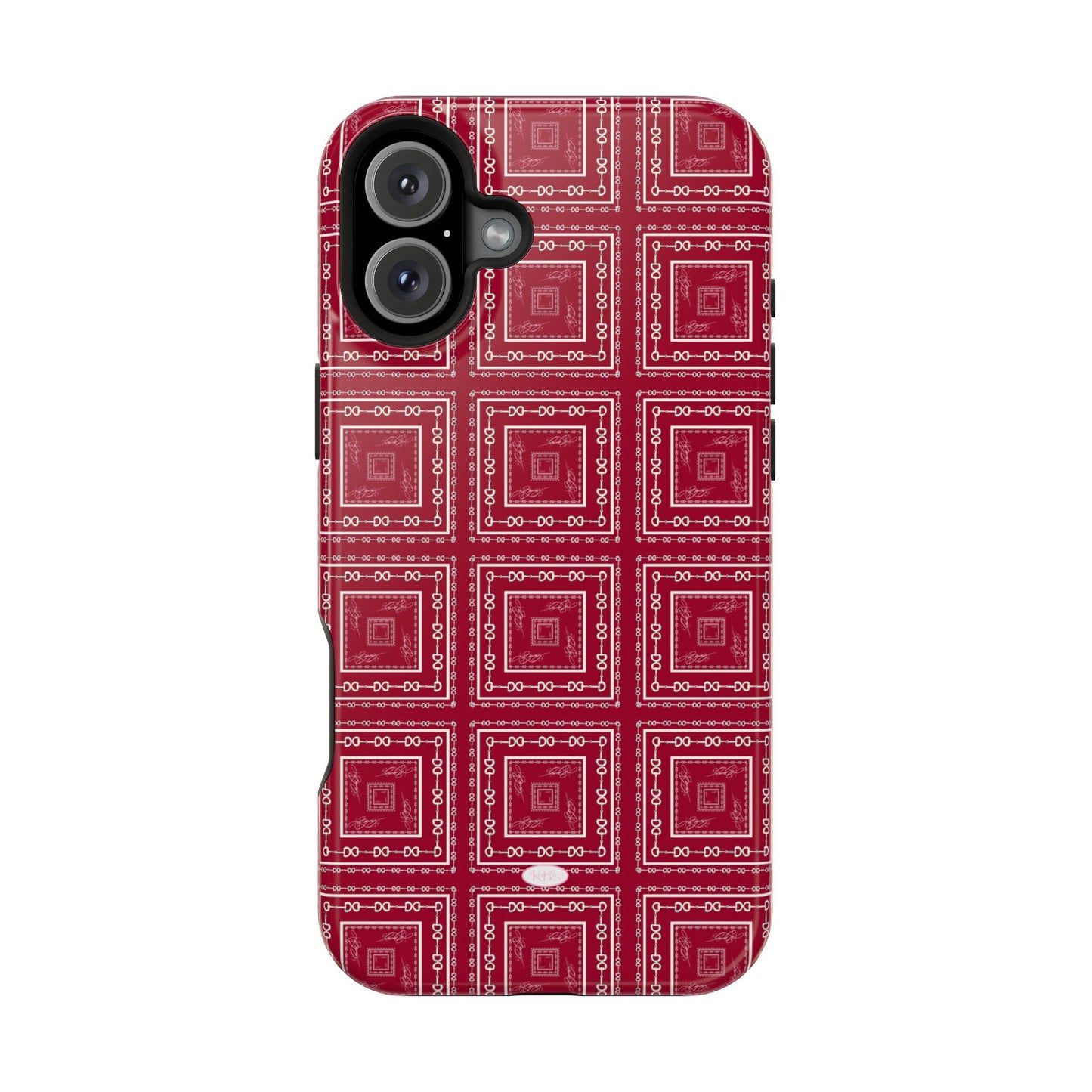 Maroon & White Horsebit MagSafe Case