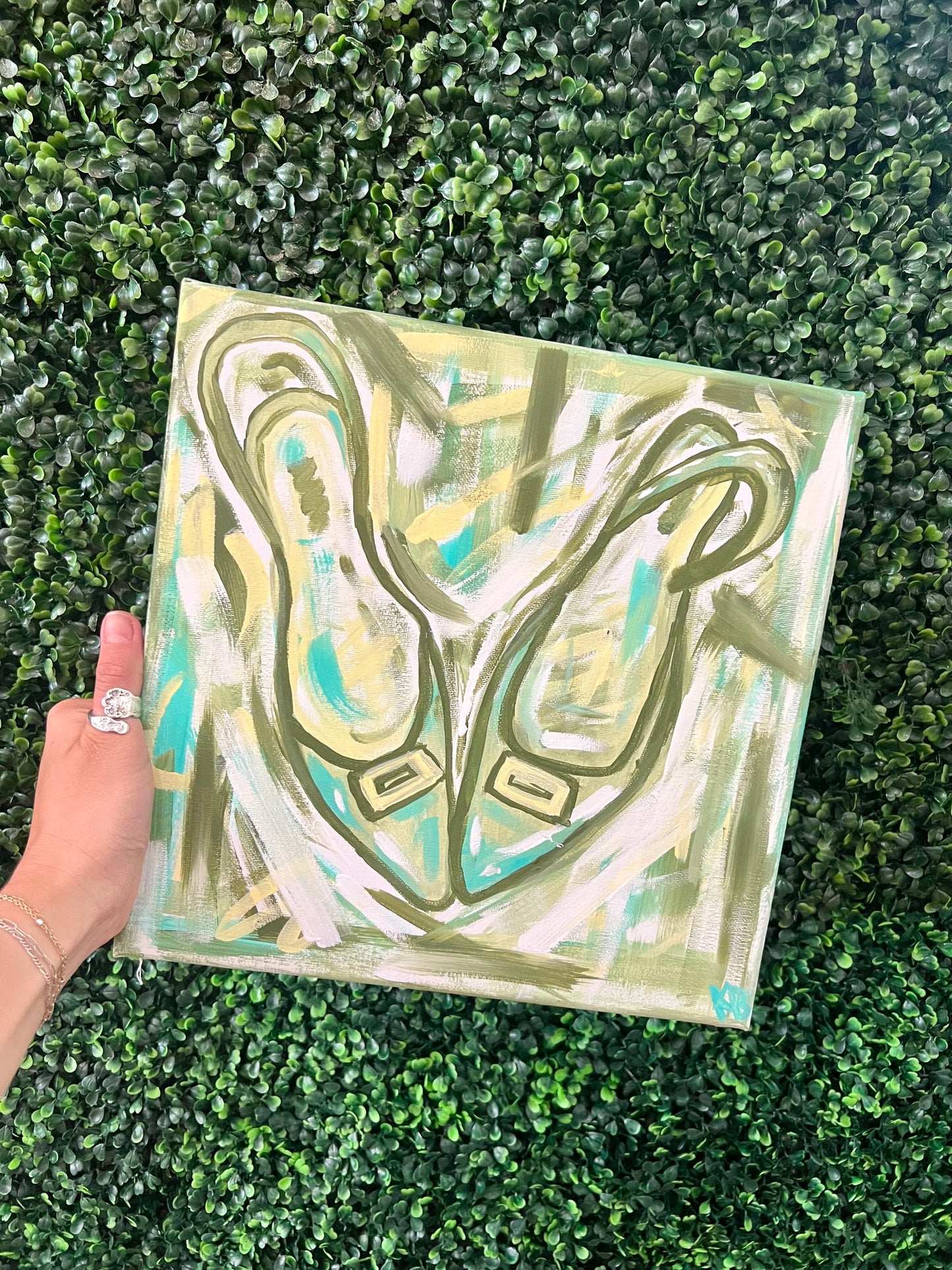 Green Heels Original Piece - 12x12