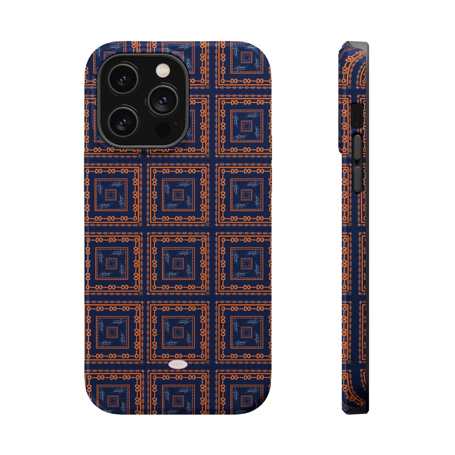 Navy & Orange Horsebit MagSafe Case