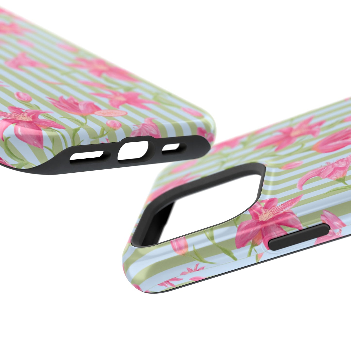 Azalea Stripe Mag Safe Case for iPhone - Blue & Green