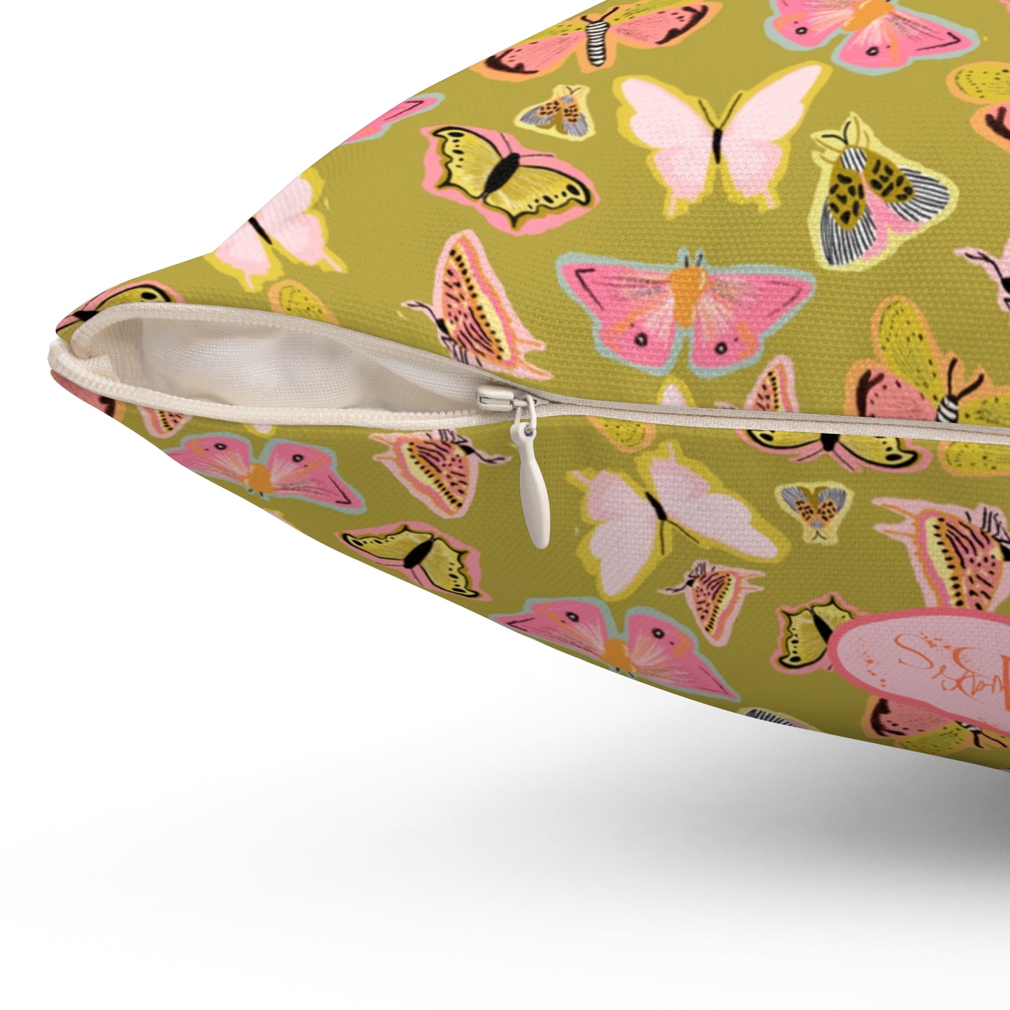 Butterfly Muse Throw Pillow - Green