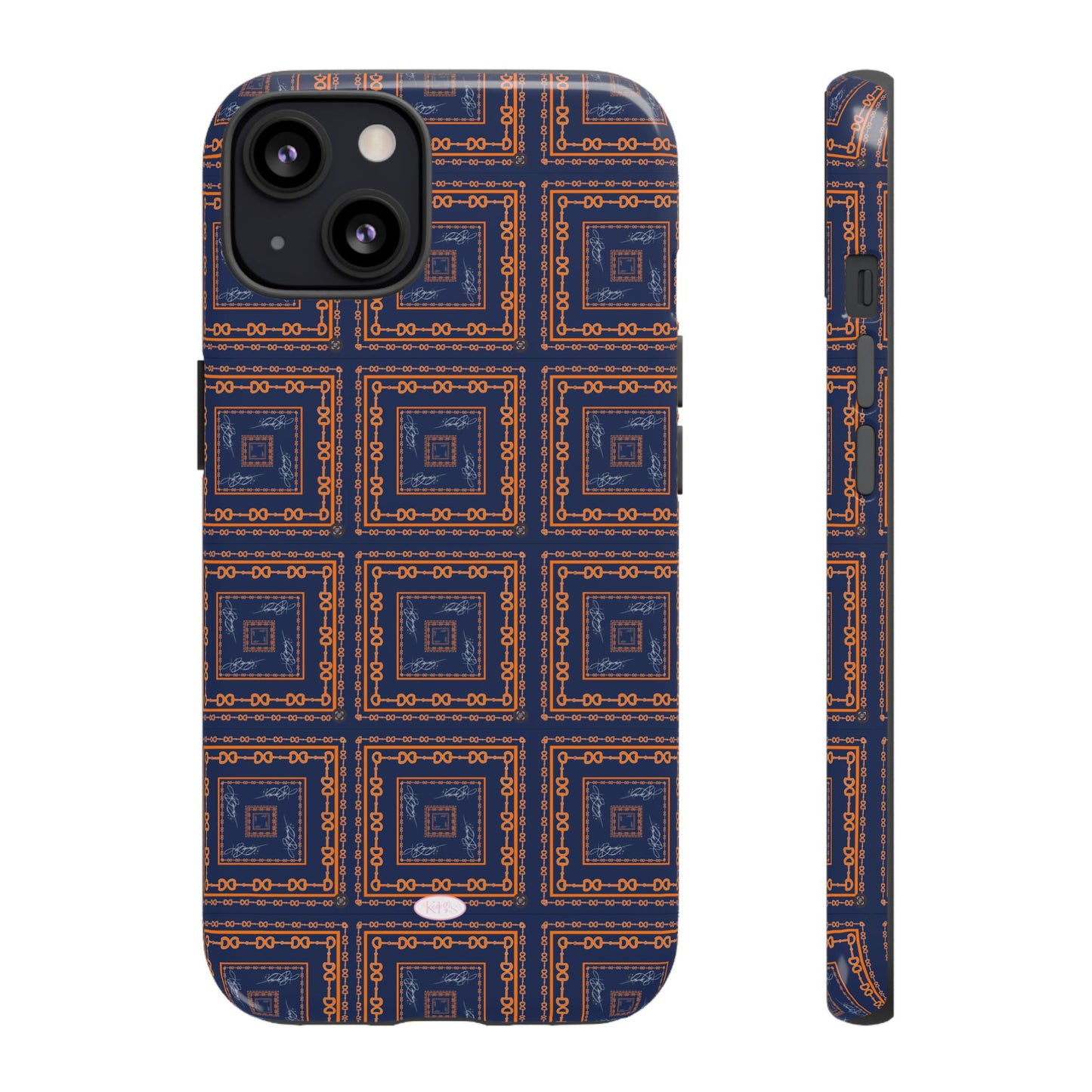Navy & Orange Horsebit Tough Case