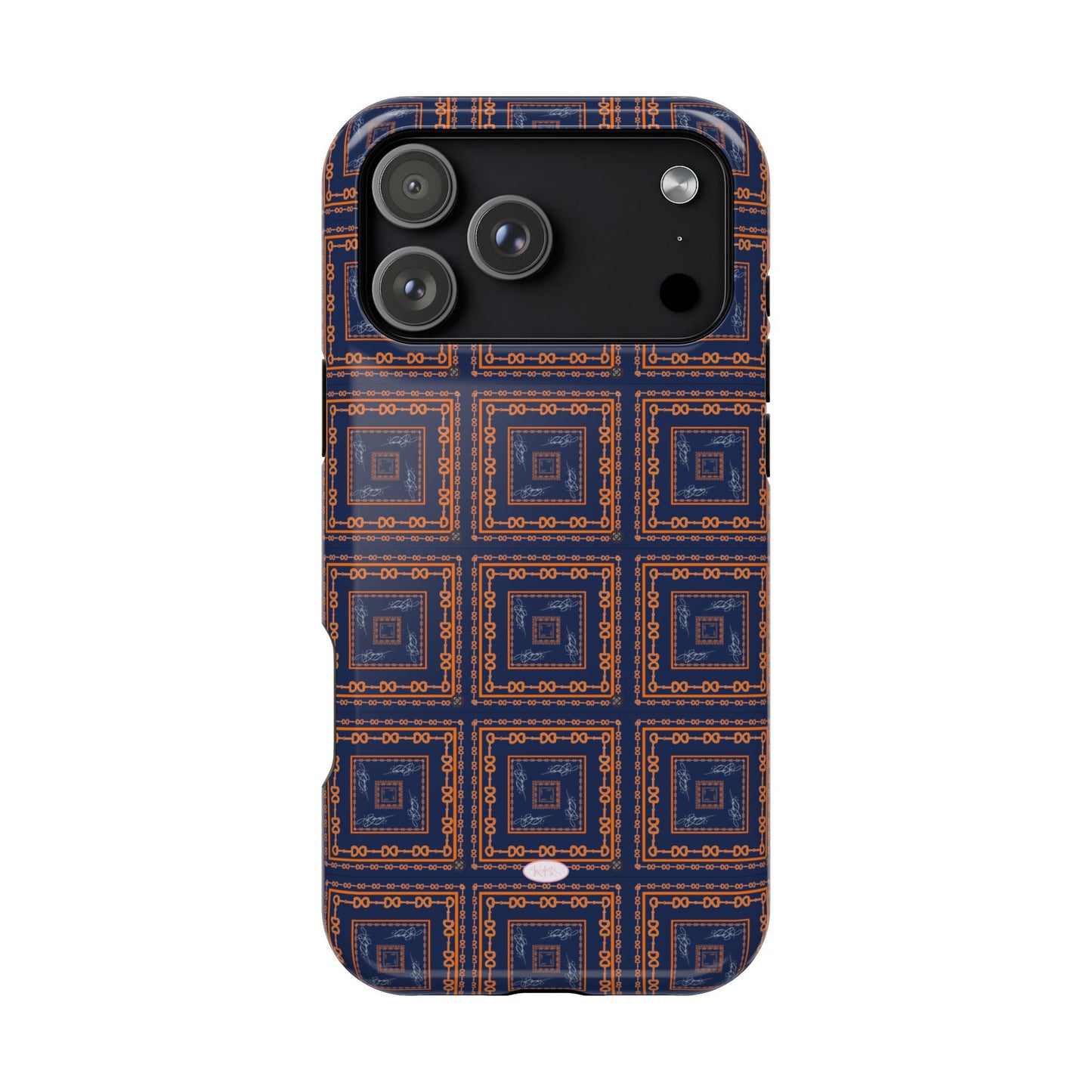Navy & Orange Horsebit MagSafe Case