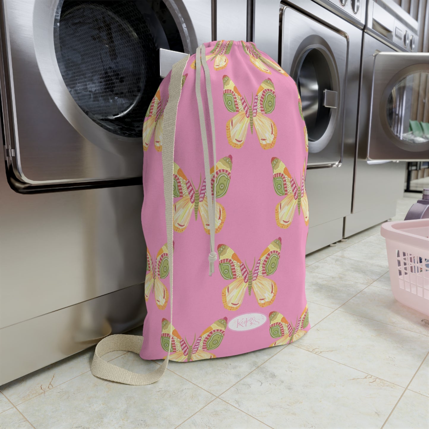 Flutter Pattern Laundry Bag - Pink